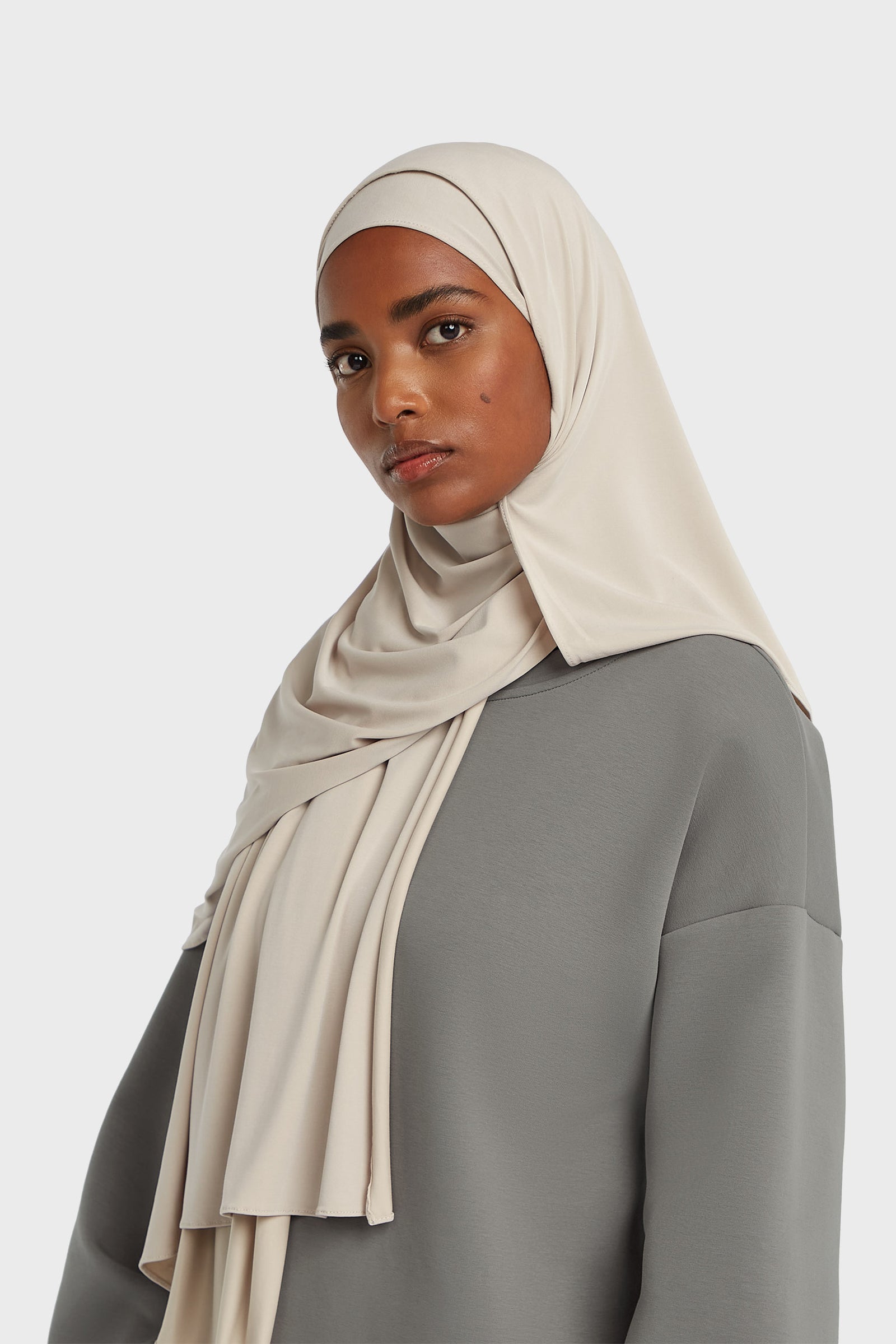 Breathable Jersey Scarf | Soft Taupe