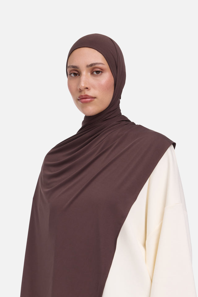 Breathable Jersey Scarf | Dark Brown