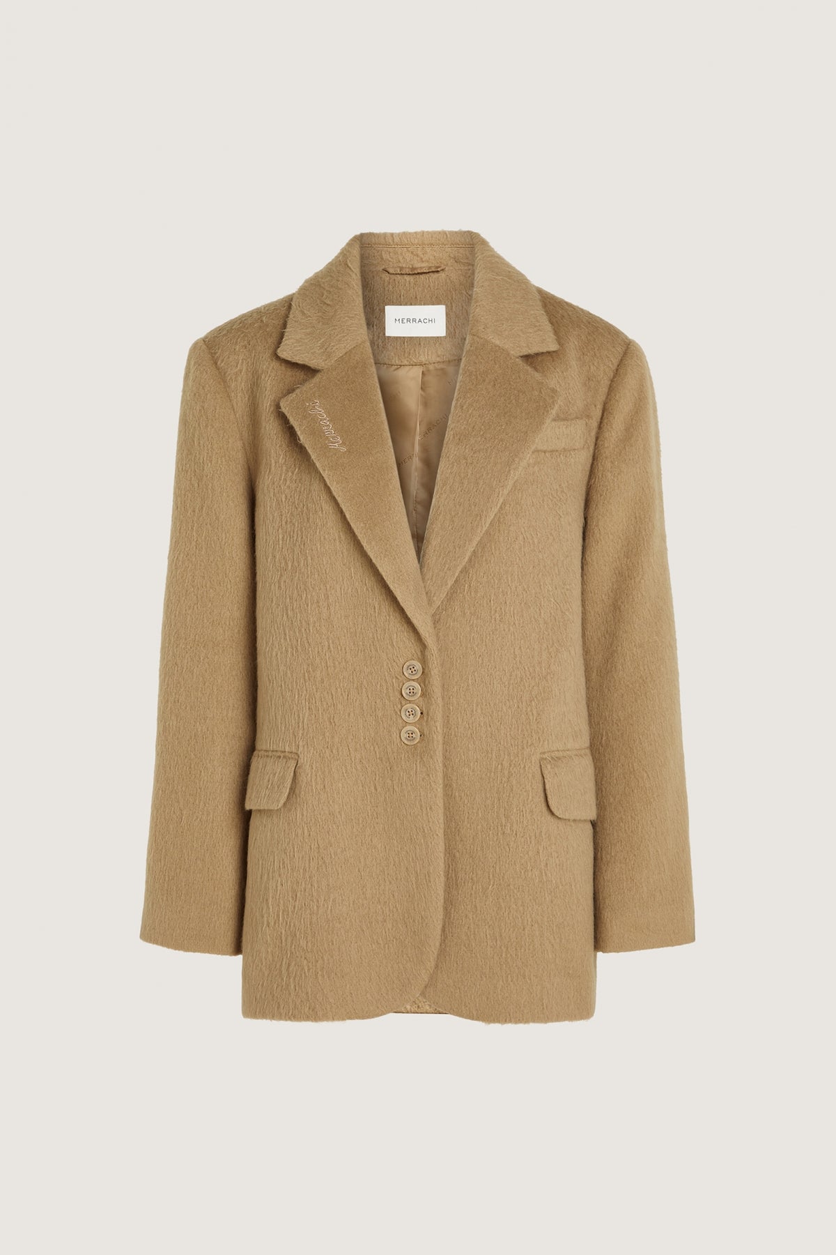 Brushed Coat Blazer | Almond