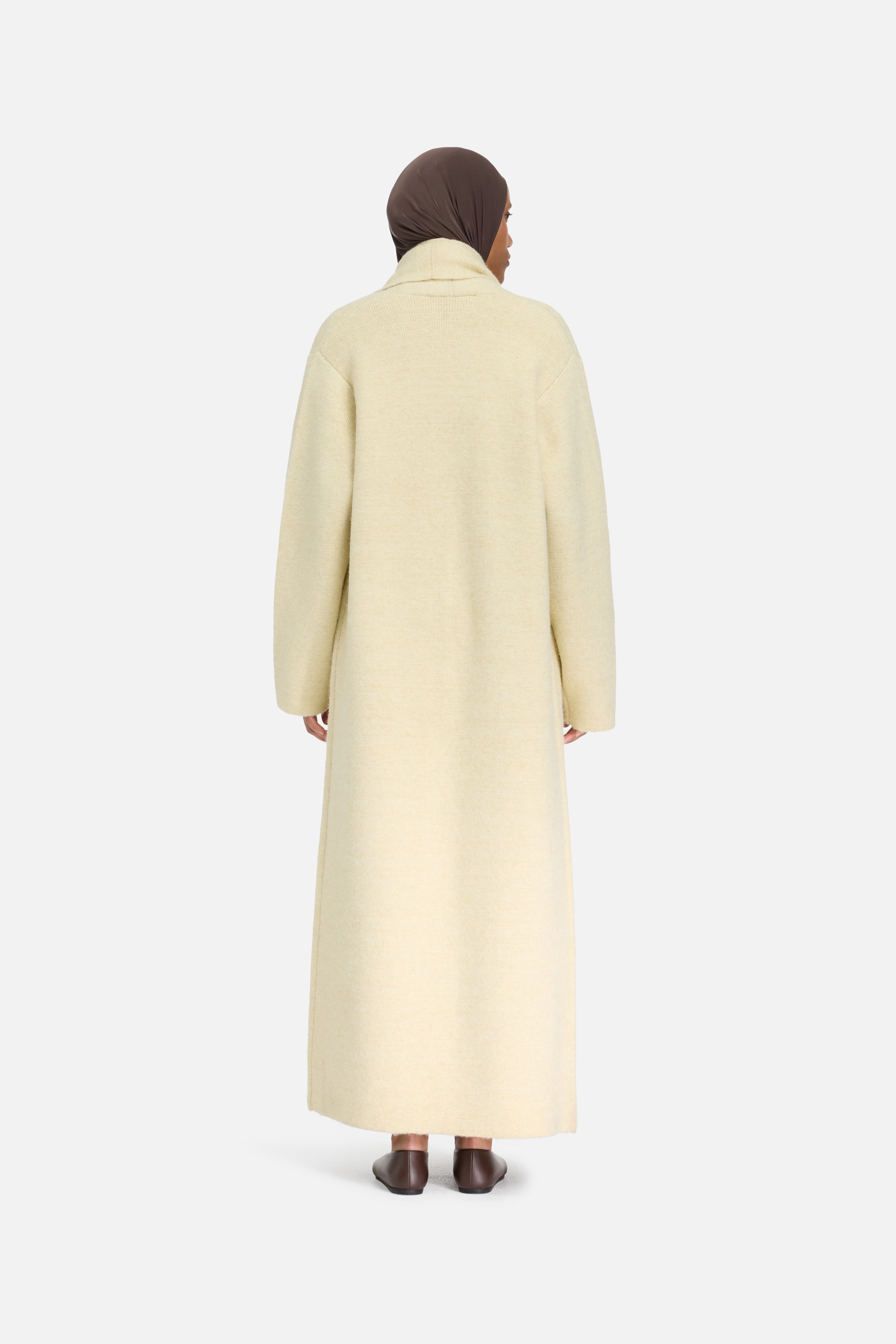 Brushed Knit Abaya | Cloud White