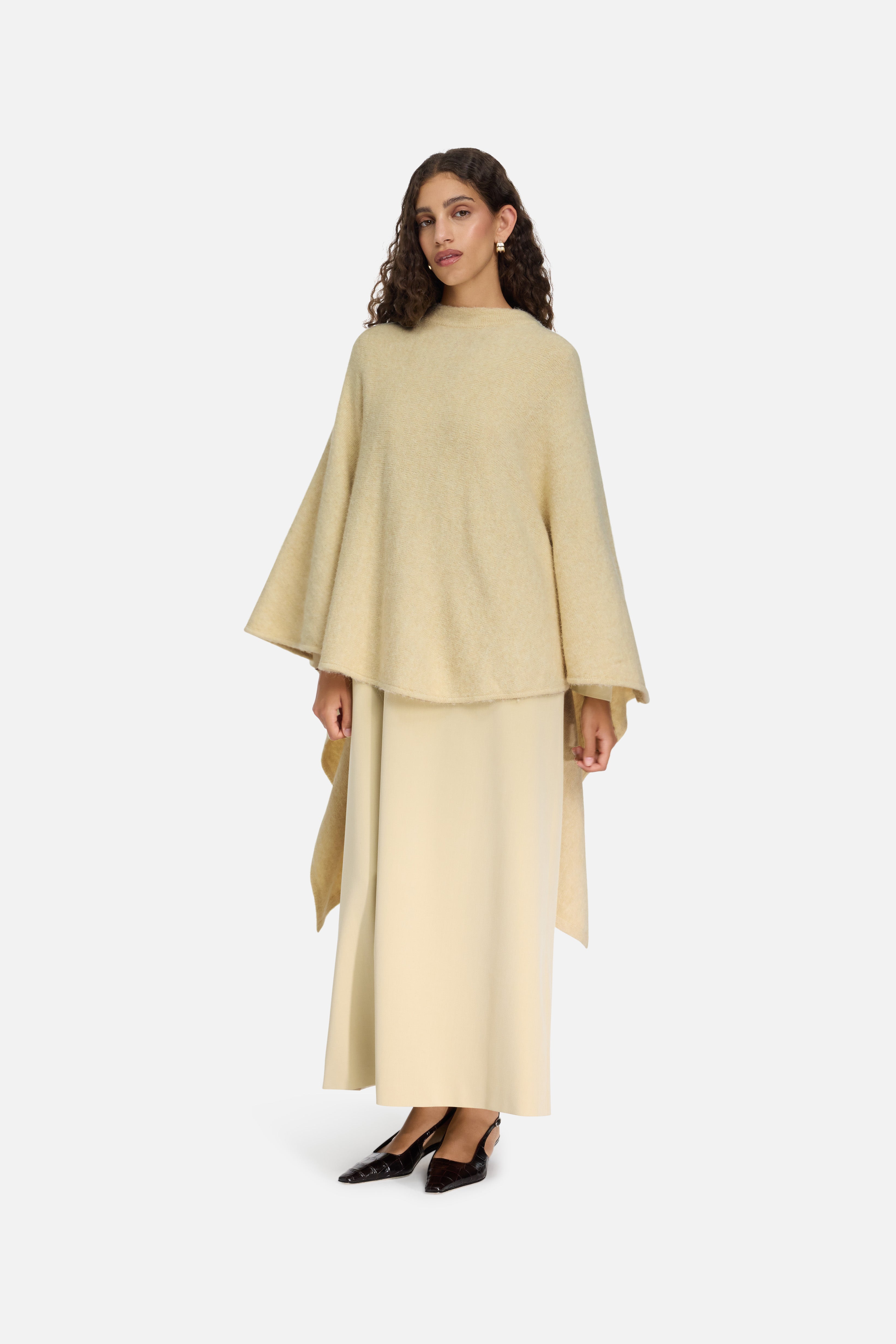 Brushed Knit Poncho | Desert Clay