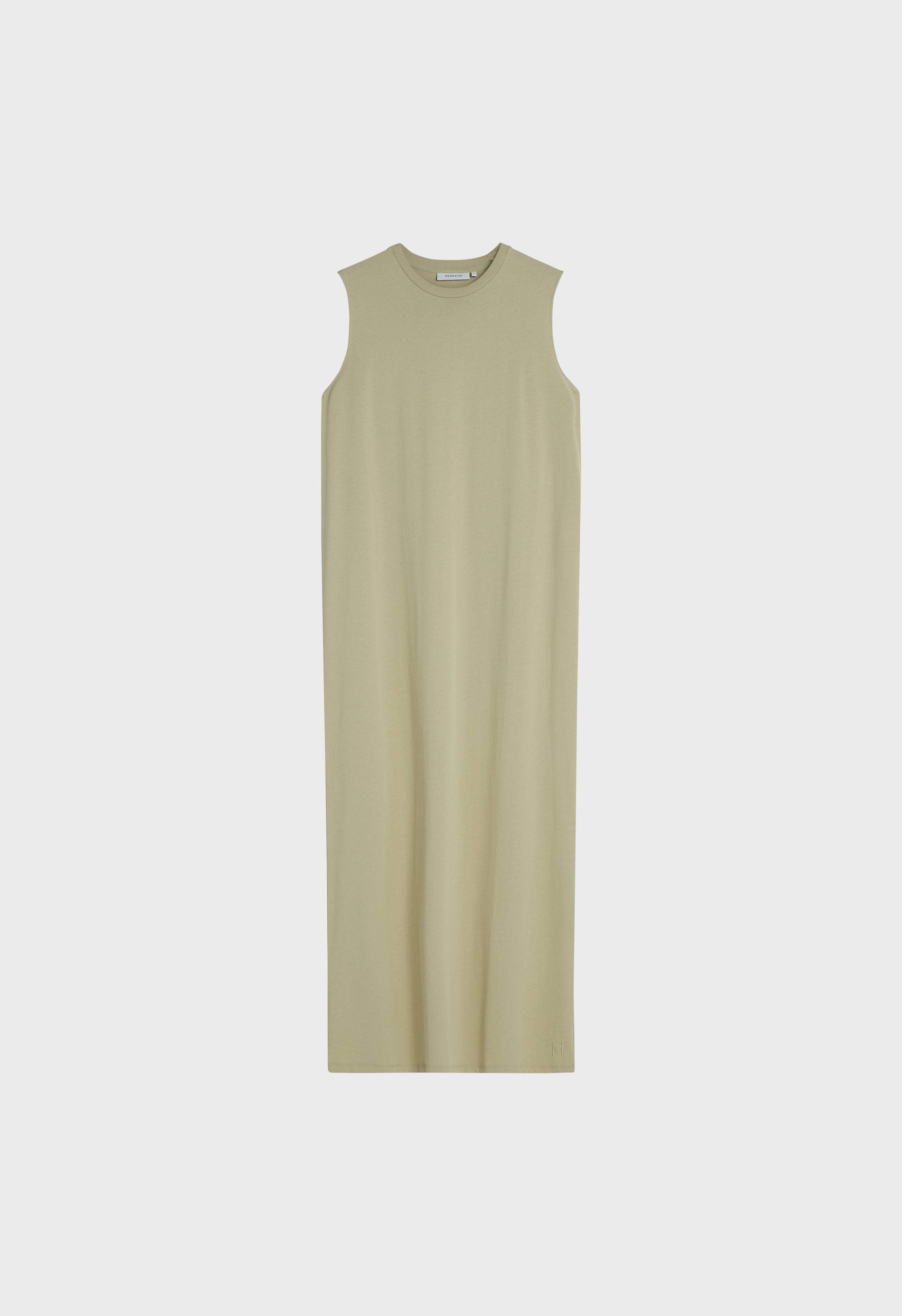 Cotton Sleeveless Dress | Soft Khaki