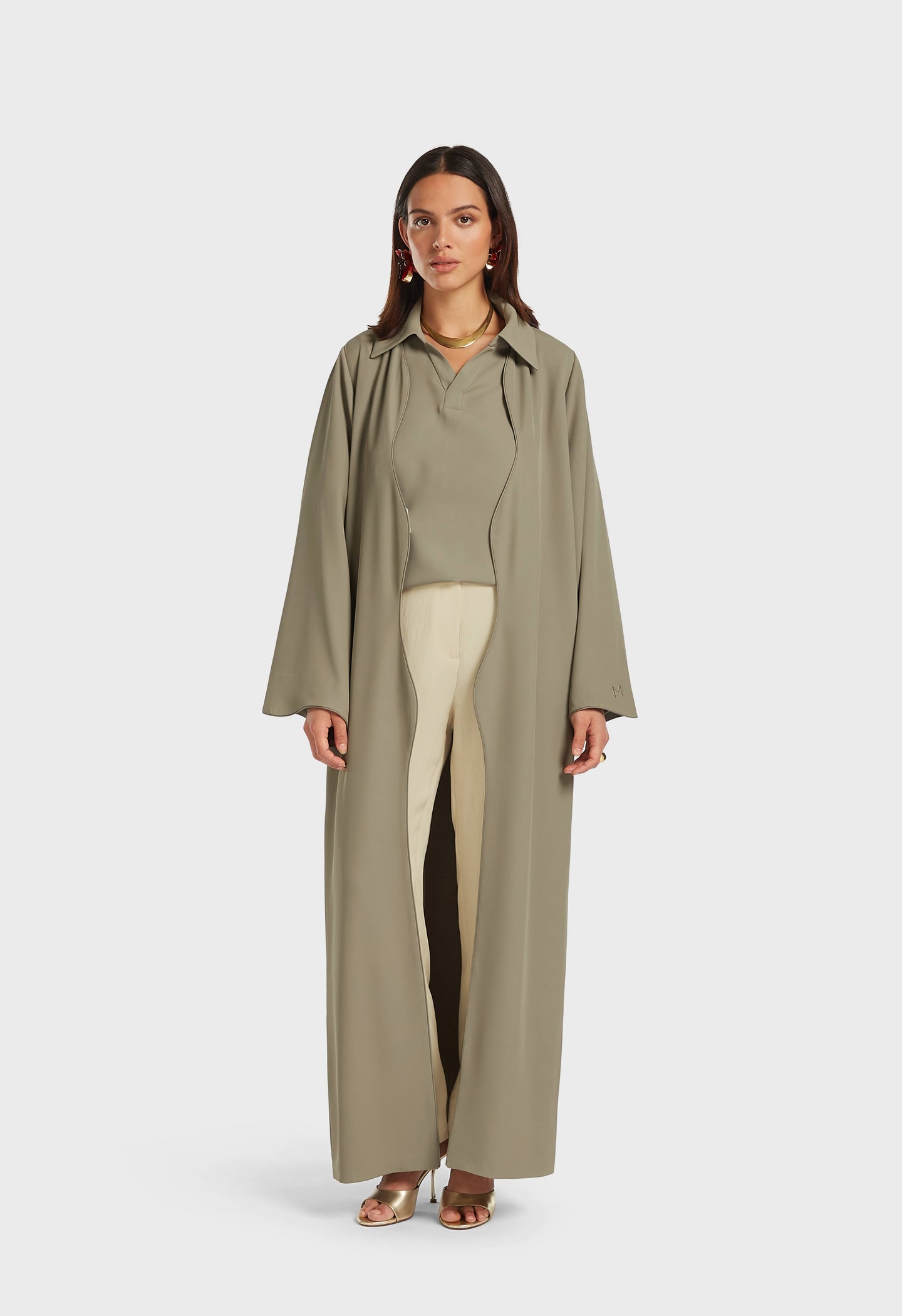 Curved Edge Abaya | Desert Brown