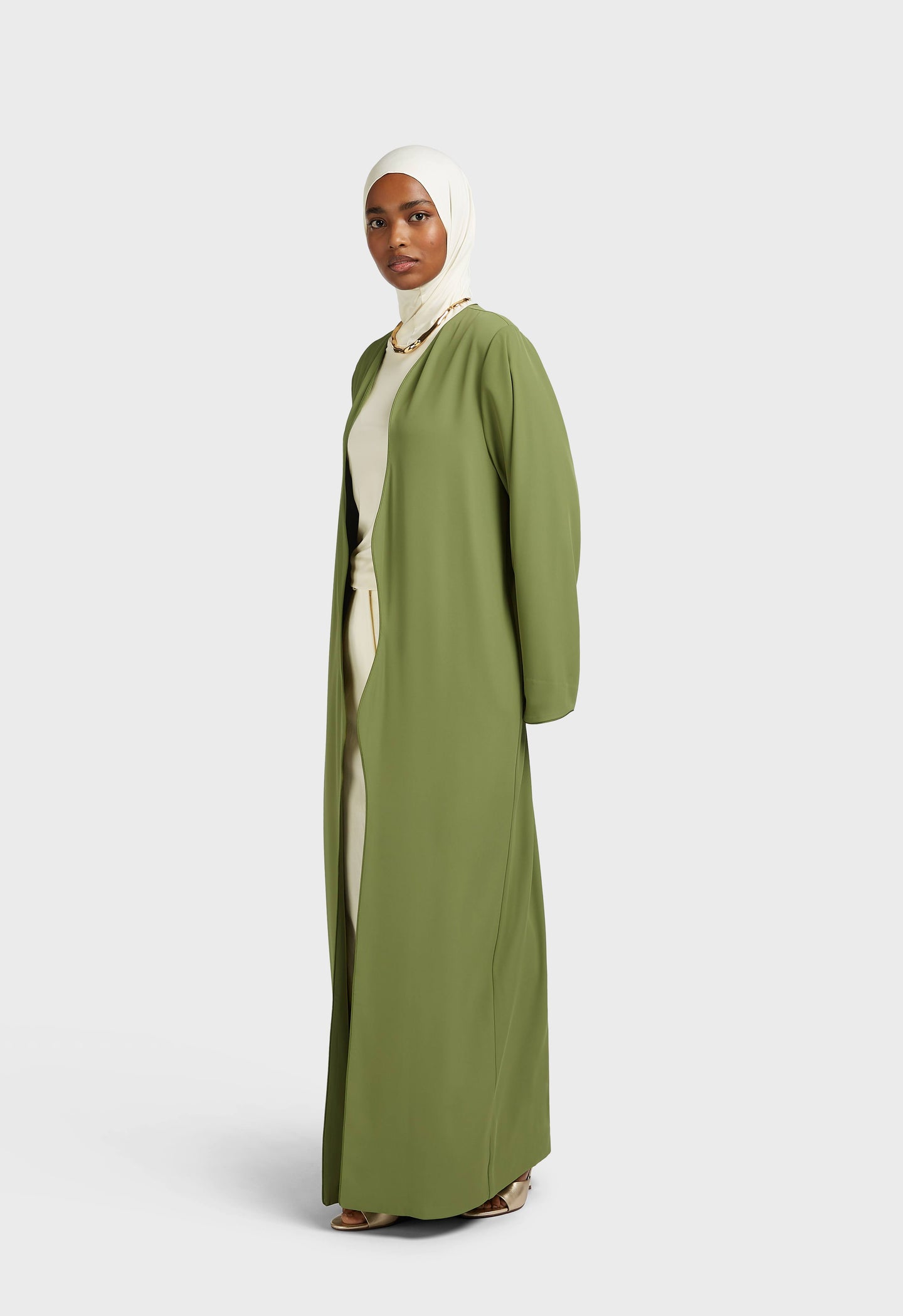 Curved Edge Abaya | Leaf