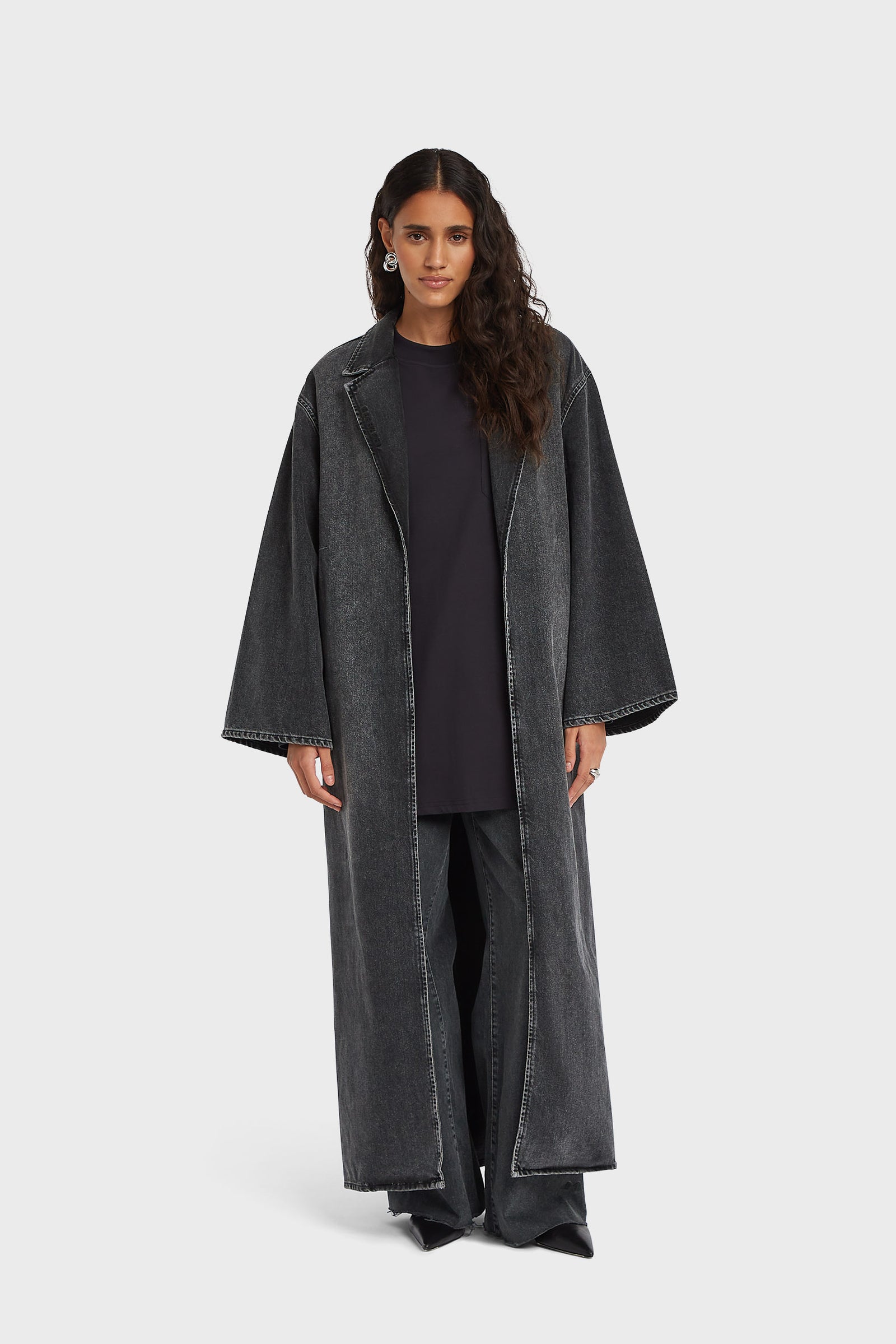 Denim Abaya | Washed Black