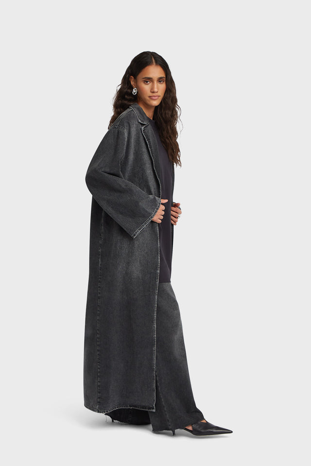 Denim Abaya | Washed Black