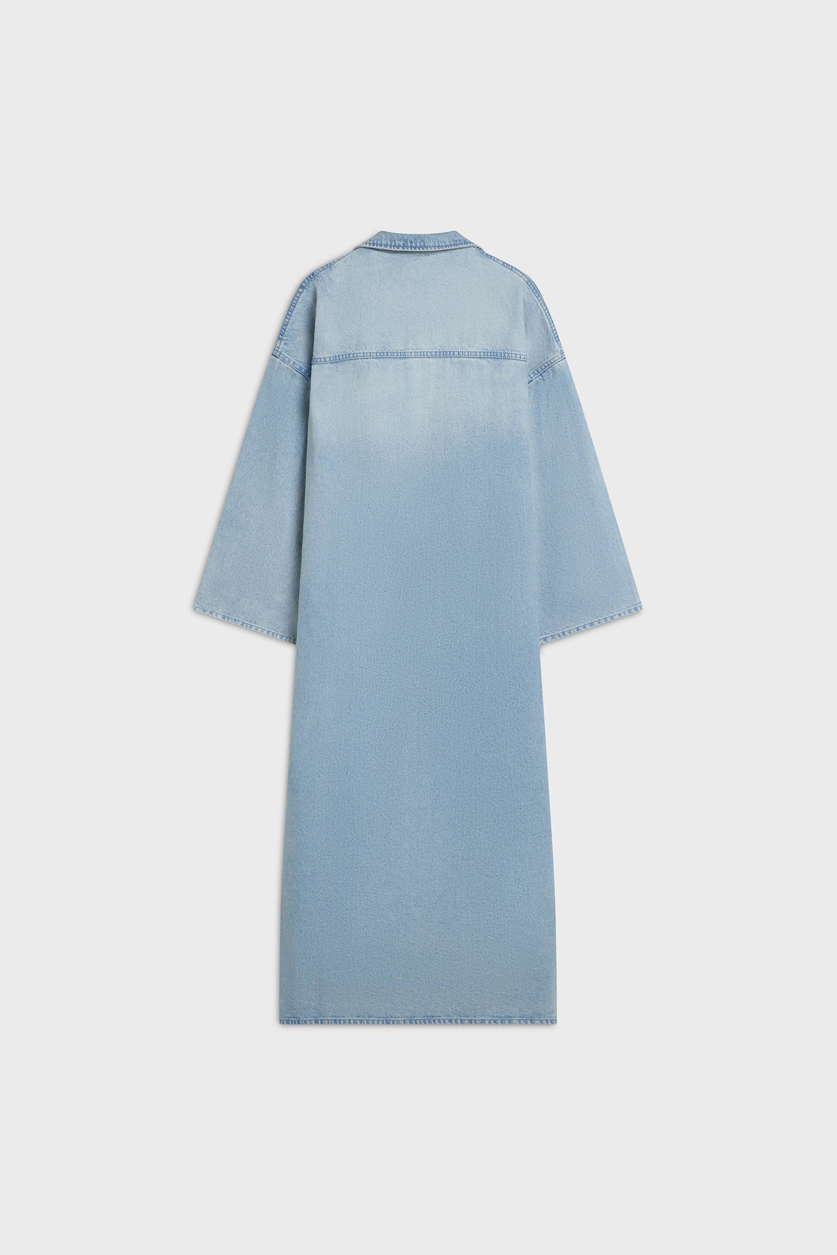 Denim Abaya | Washed Silver Blue