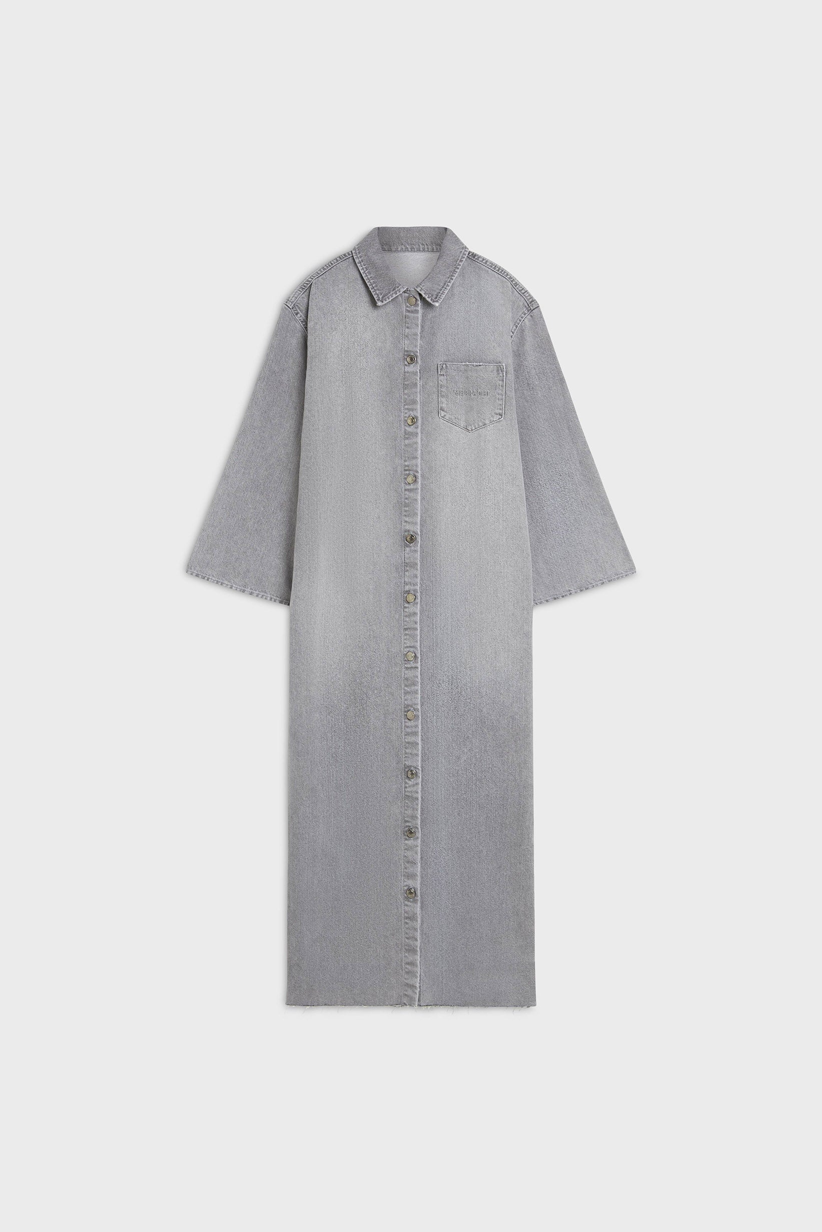 Denim Shirt Dress | Washed Morning Grey