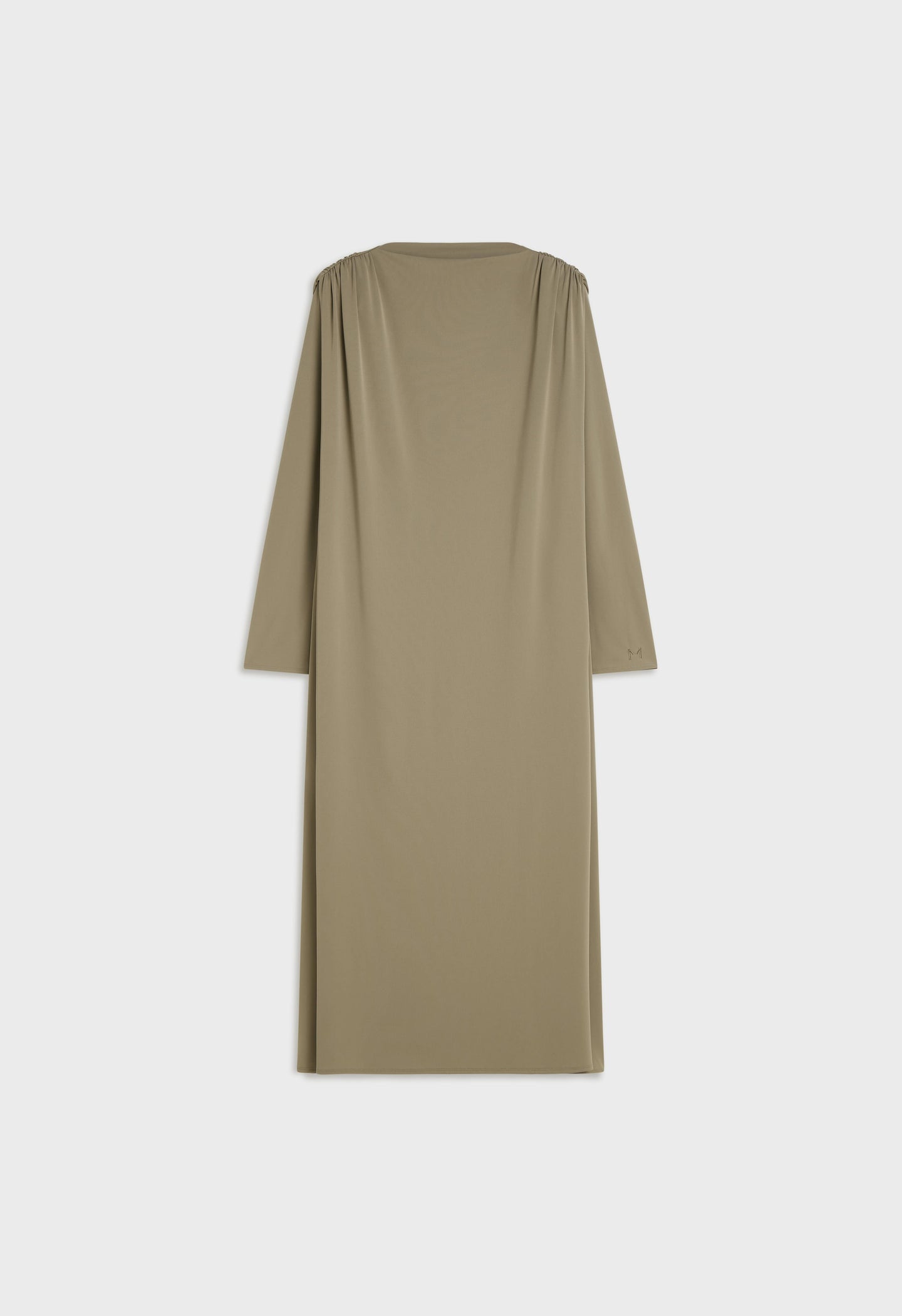 Double Draped Shoulder Dress | Desert Brown