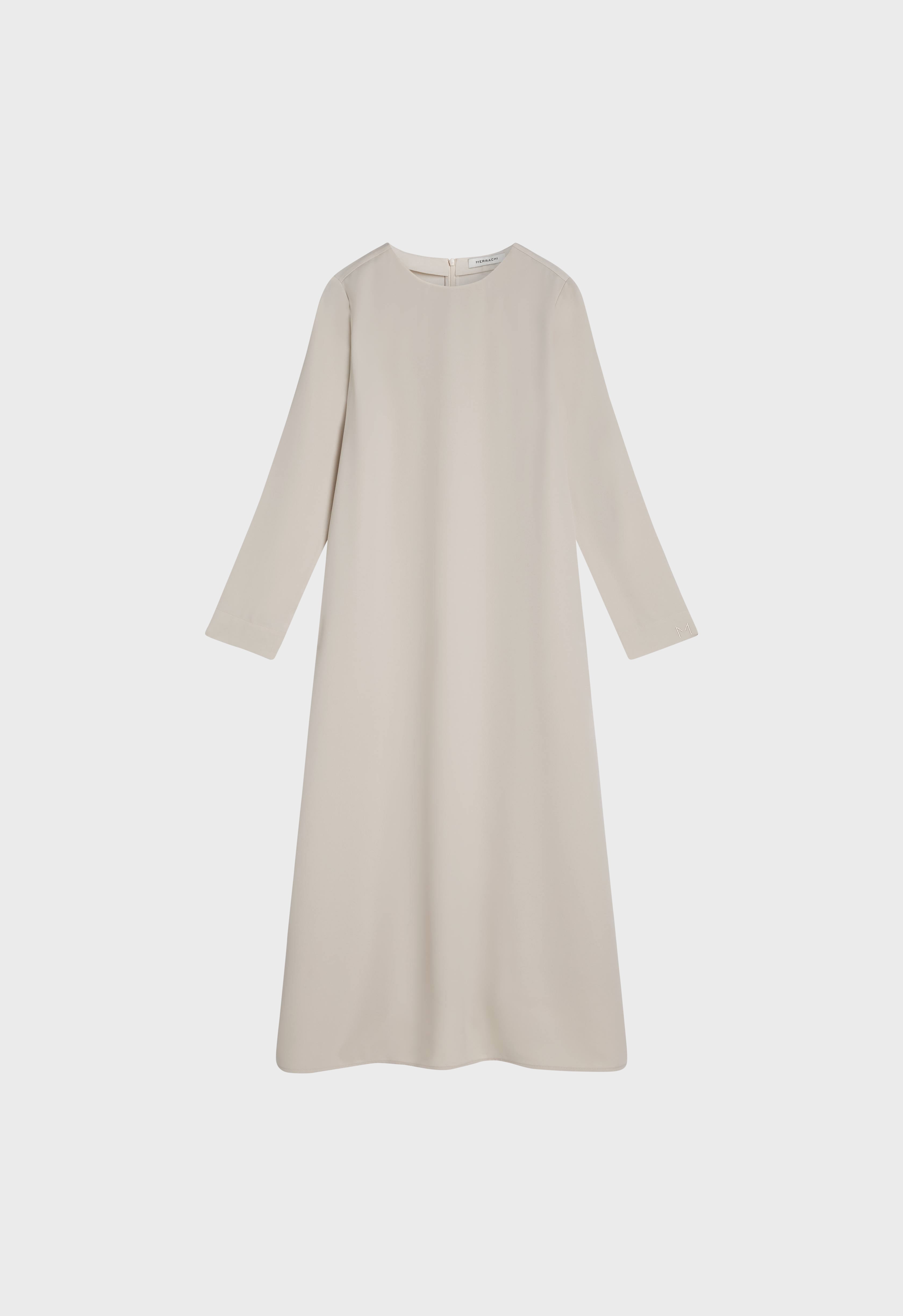 Dull Satin Dress | Biscuit