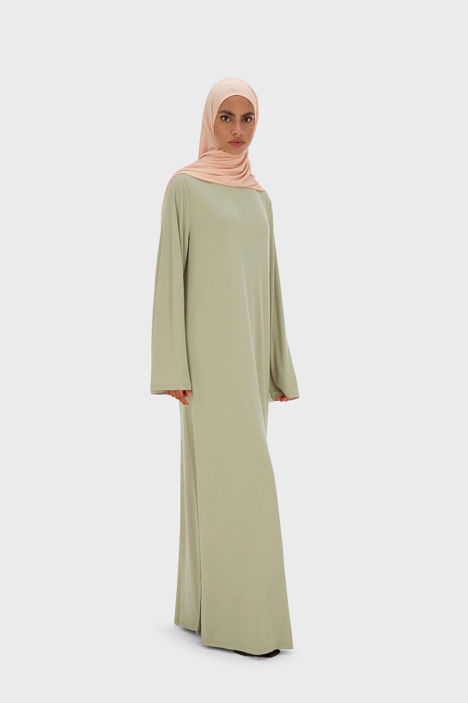 Essential Jersey Dress Short | Moss Gray