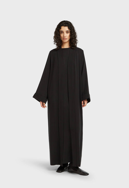 Essential Soft Woven Abaya Regular | Black