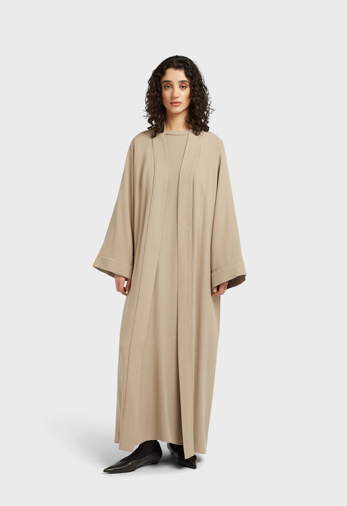 Essential Soft Woven Abaya Short | Mocha