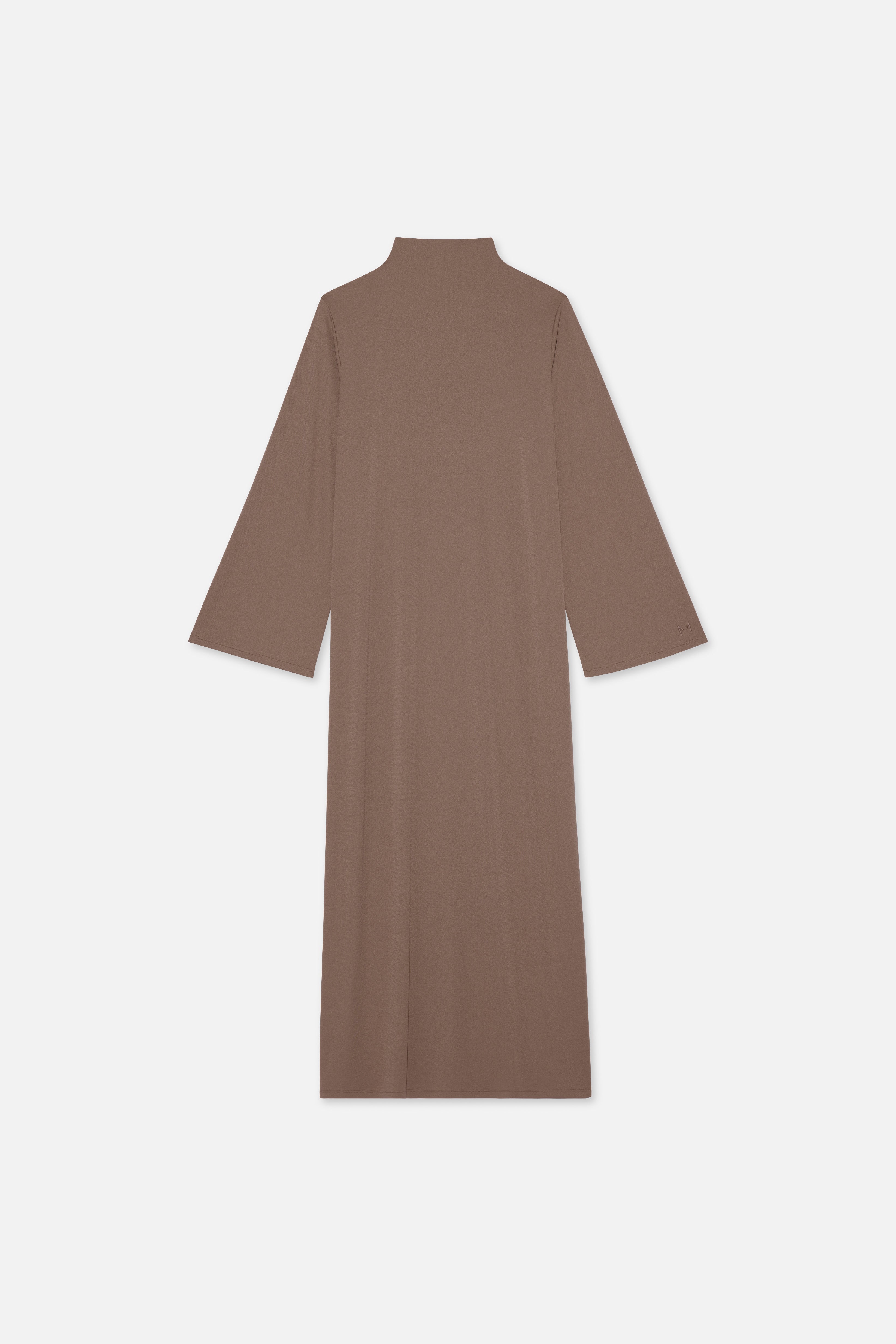 Flat lay front taupe dress