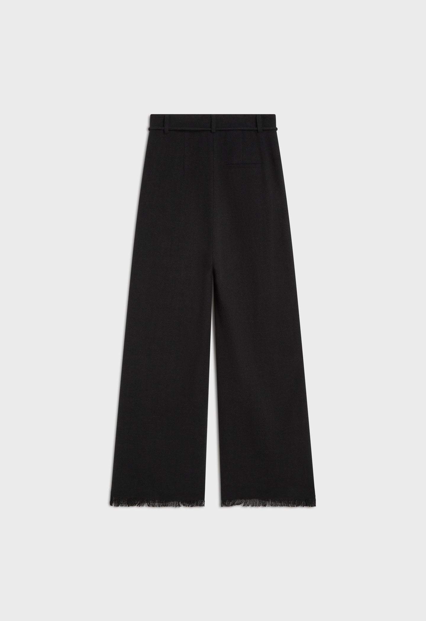 Frayed Hem Linen Pants | Black