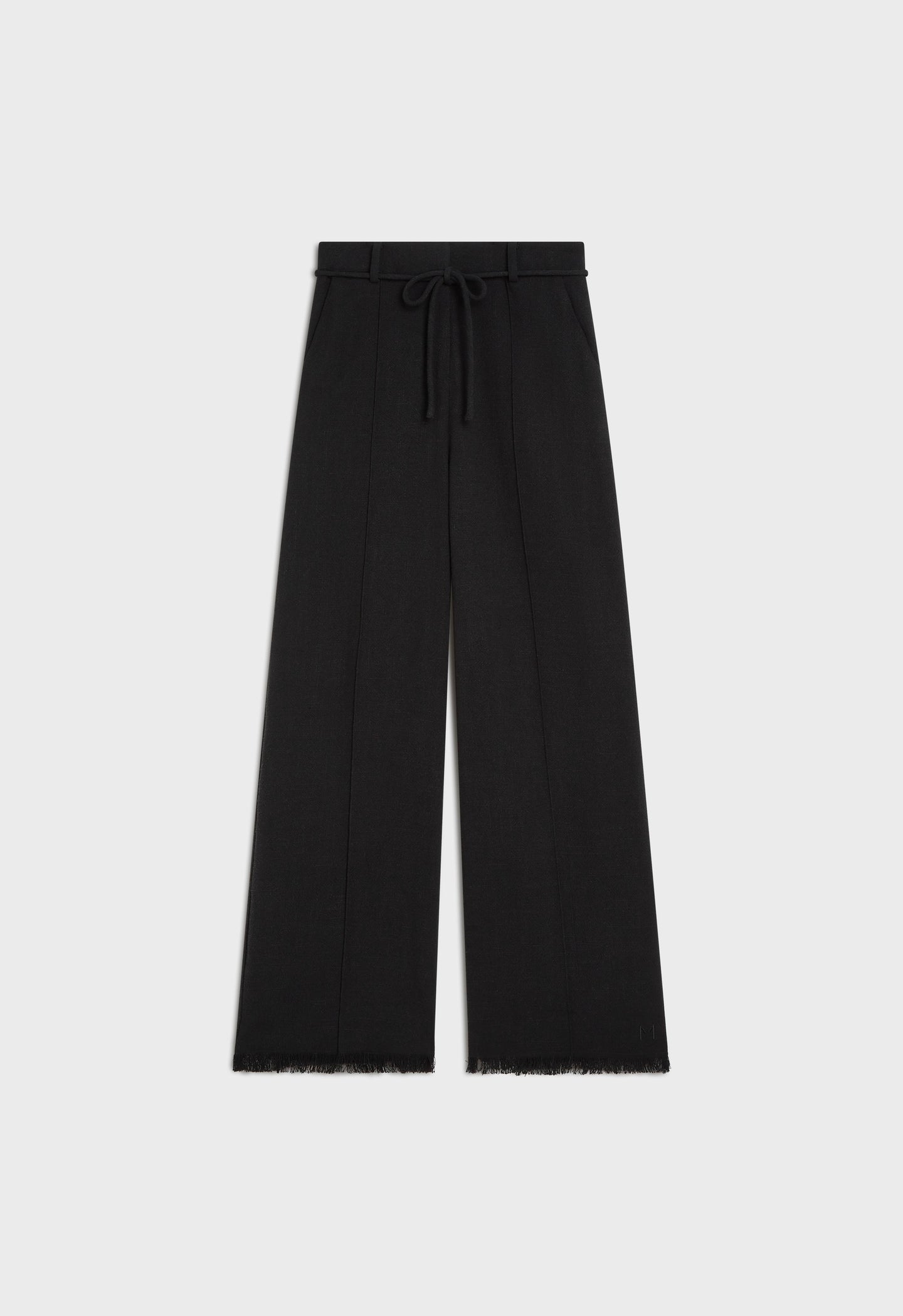 Frayed Hem Linen Pants | Black