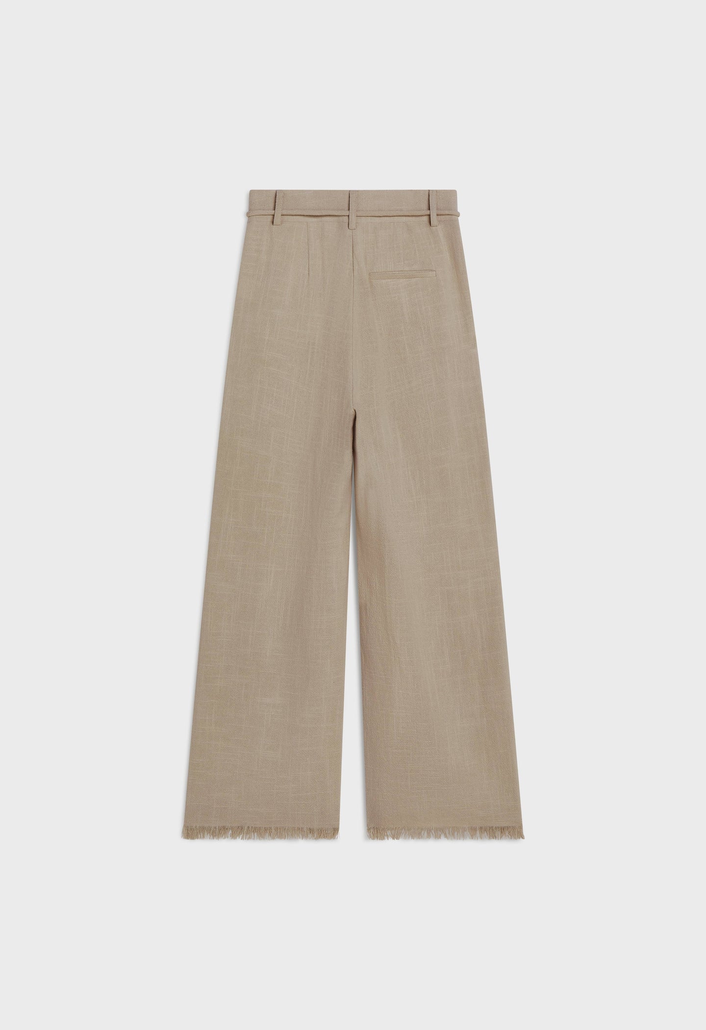 Frayed Hem Linen Pants | Desert Brown