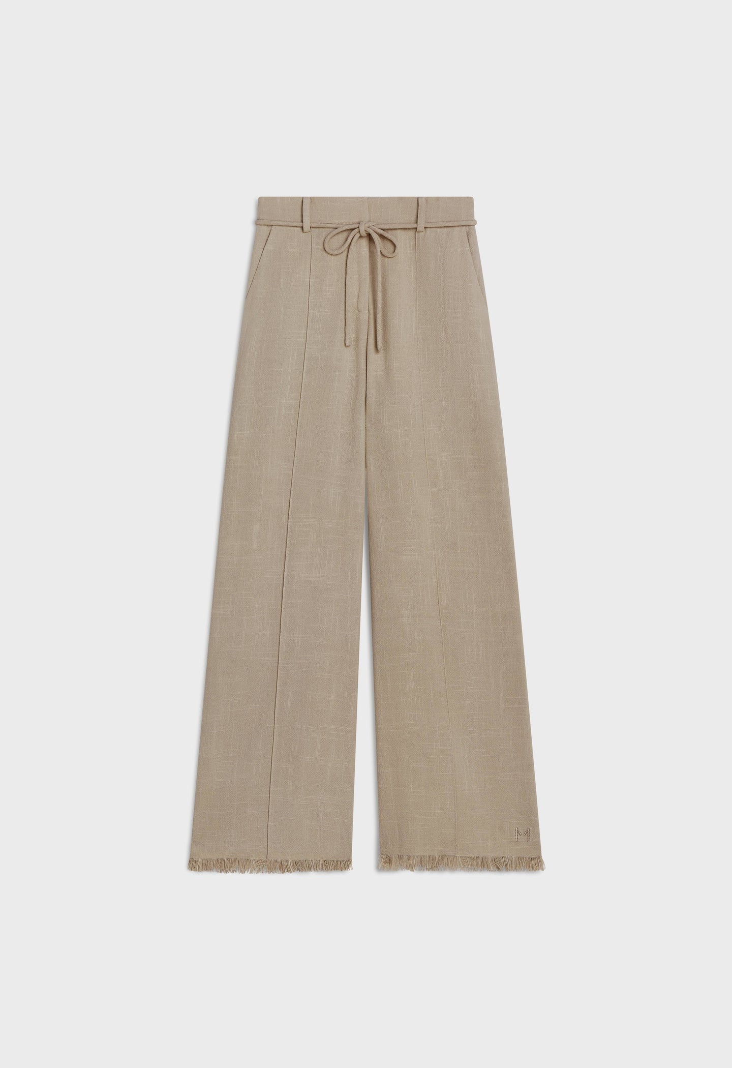 Frayed Hem Linen Pants | Desert Brown