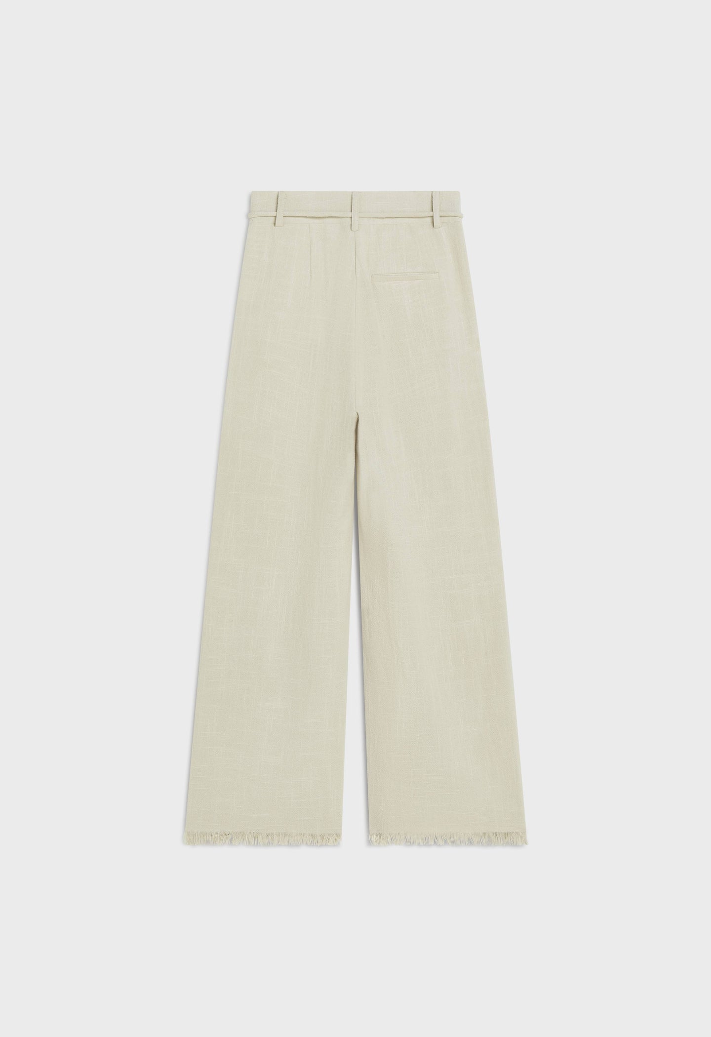 Frayed Hem Linen Pants | Light Storm