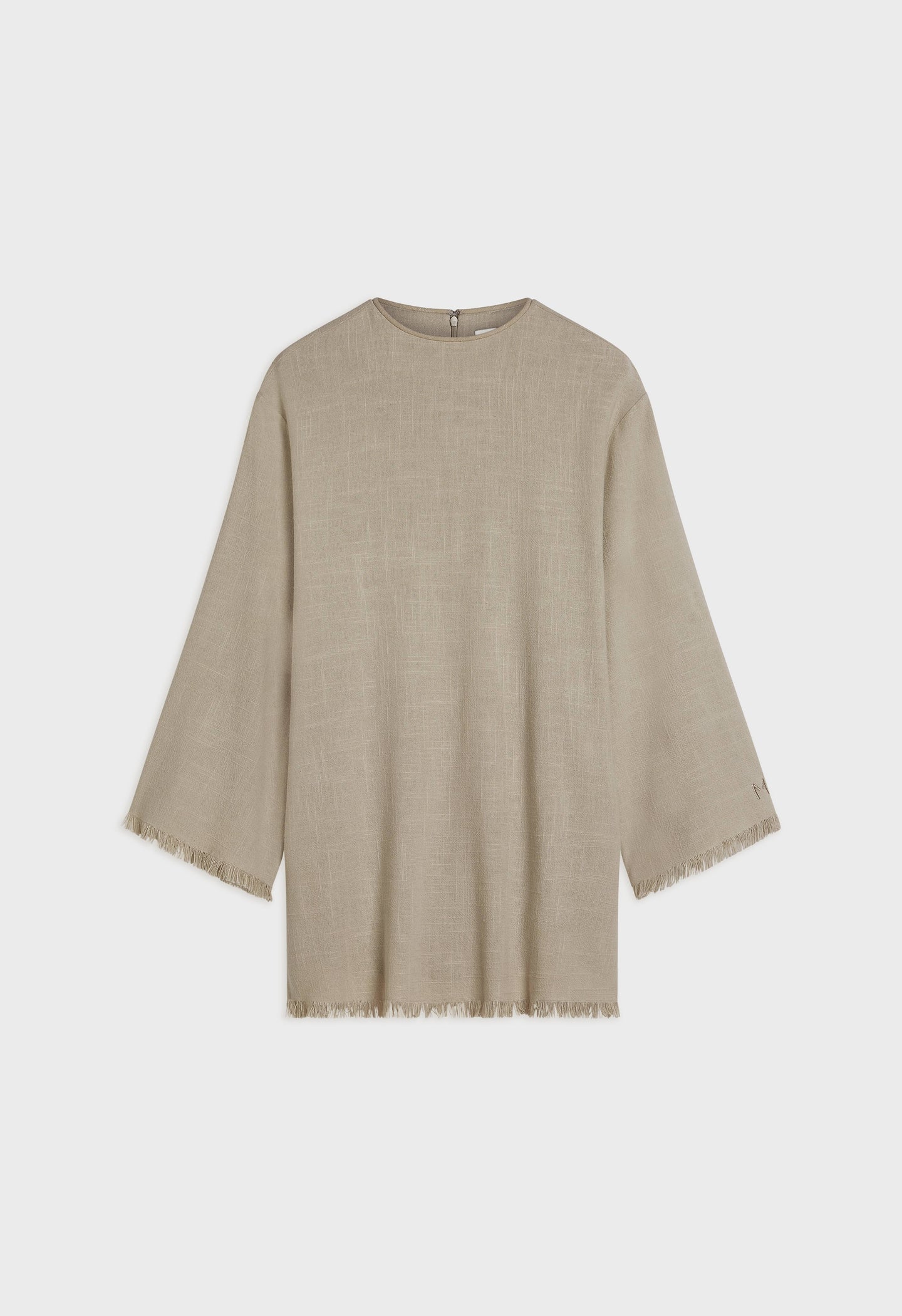 Frayed Hem Linen Top | Desert Brown