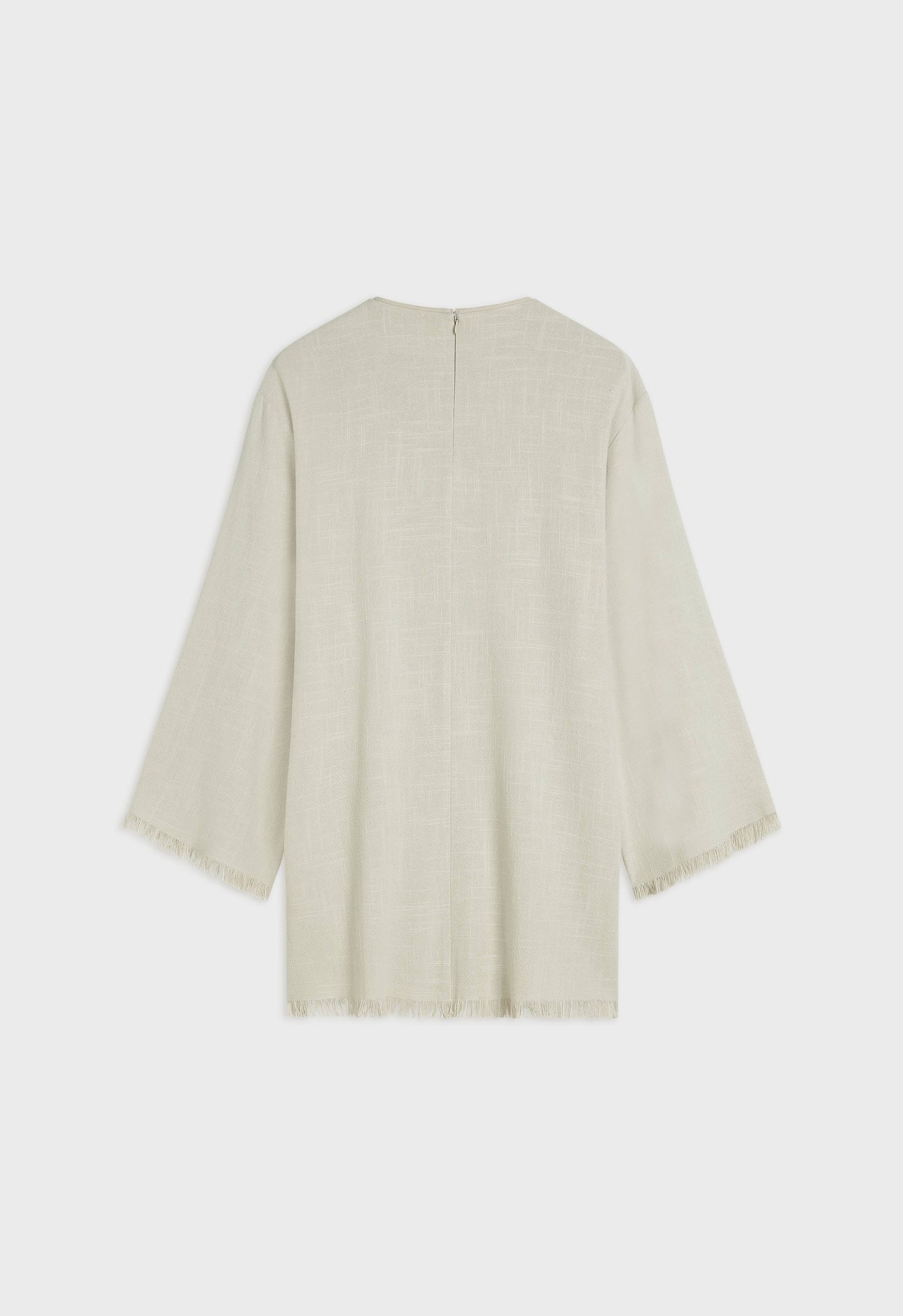 Frayed Hem Linen Top | Light Storm