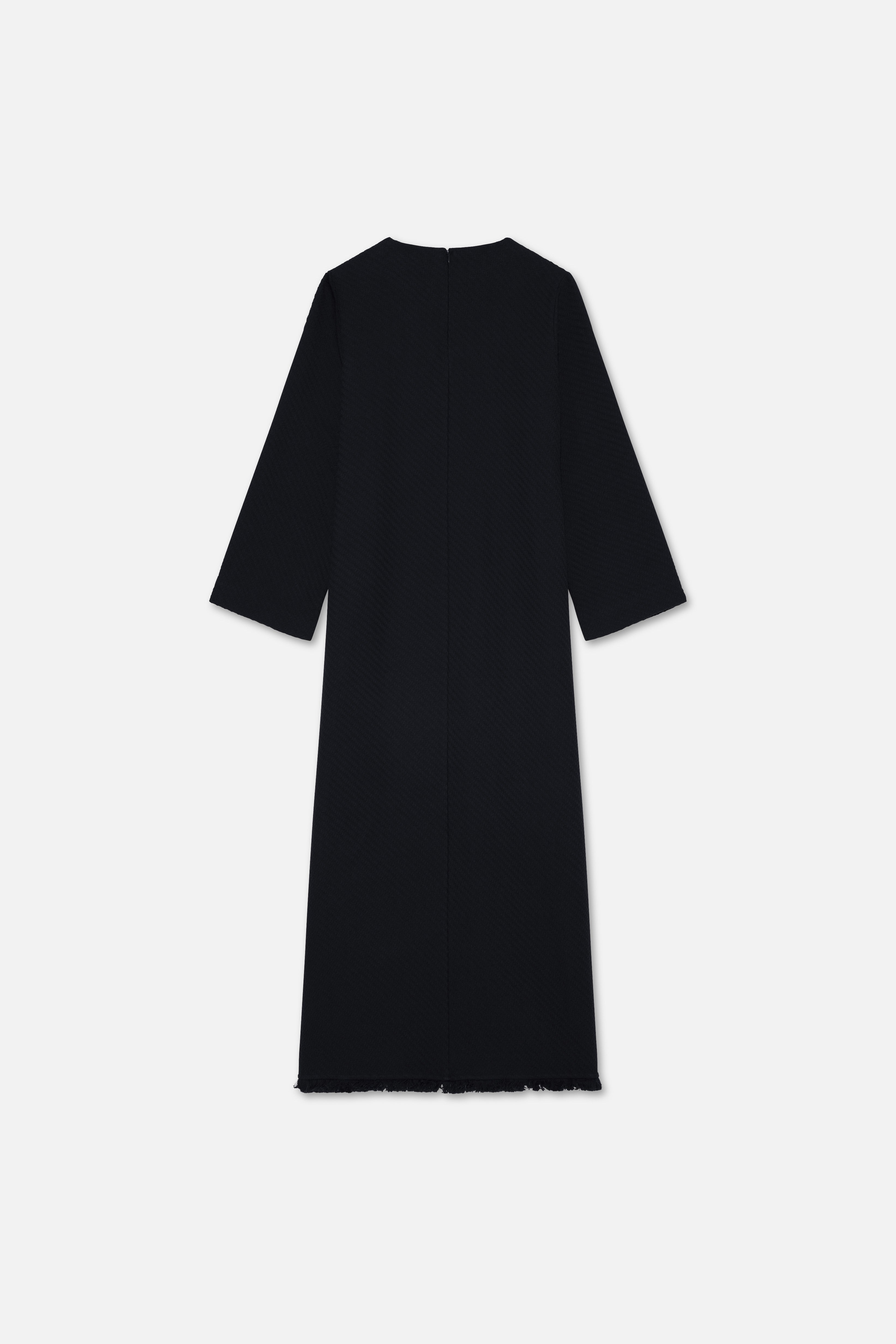 Flat lay back black dress