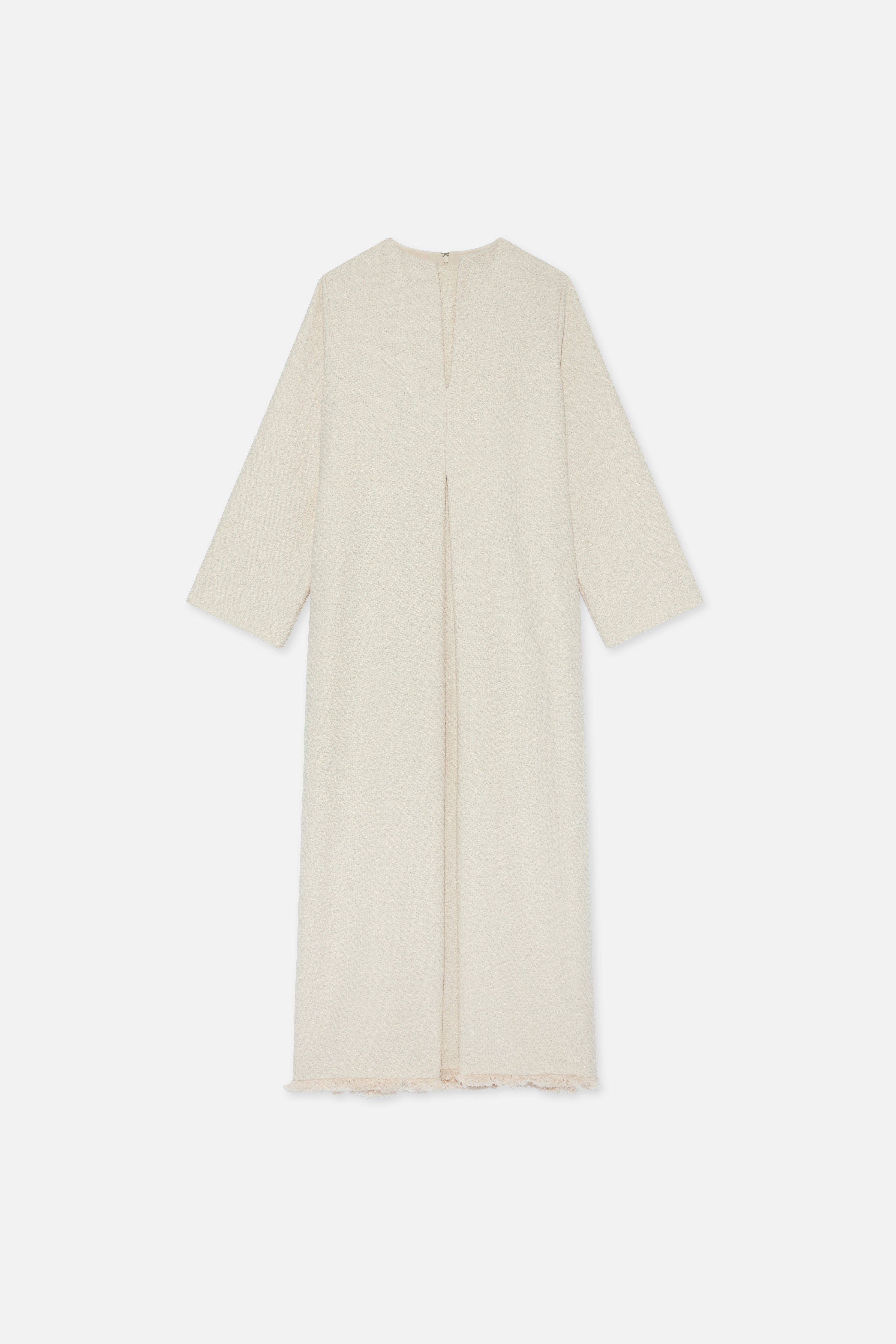 Flat lay front off white dress