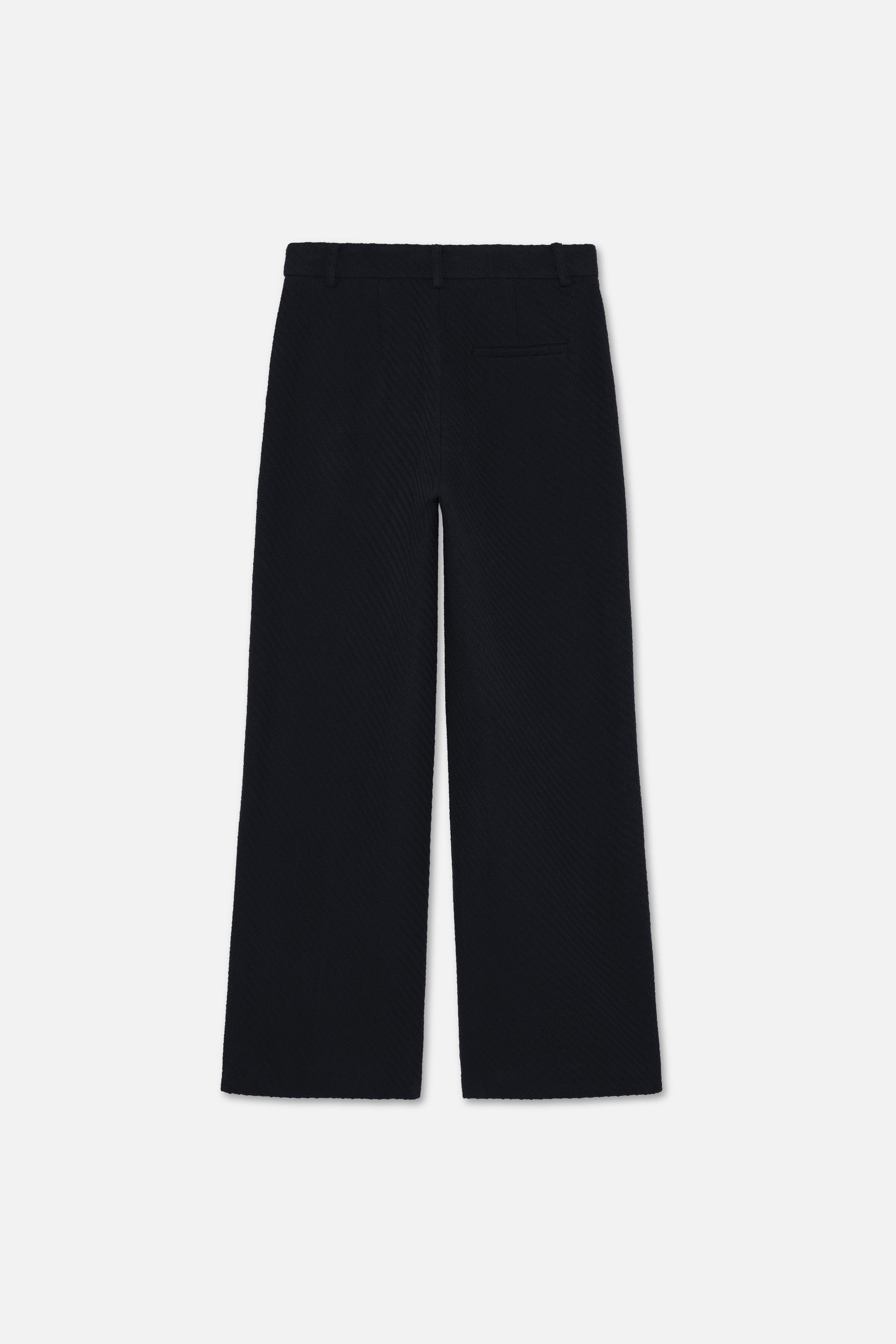 Flat lay back black trouser