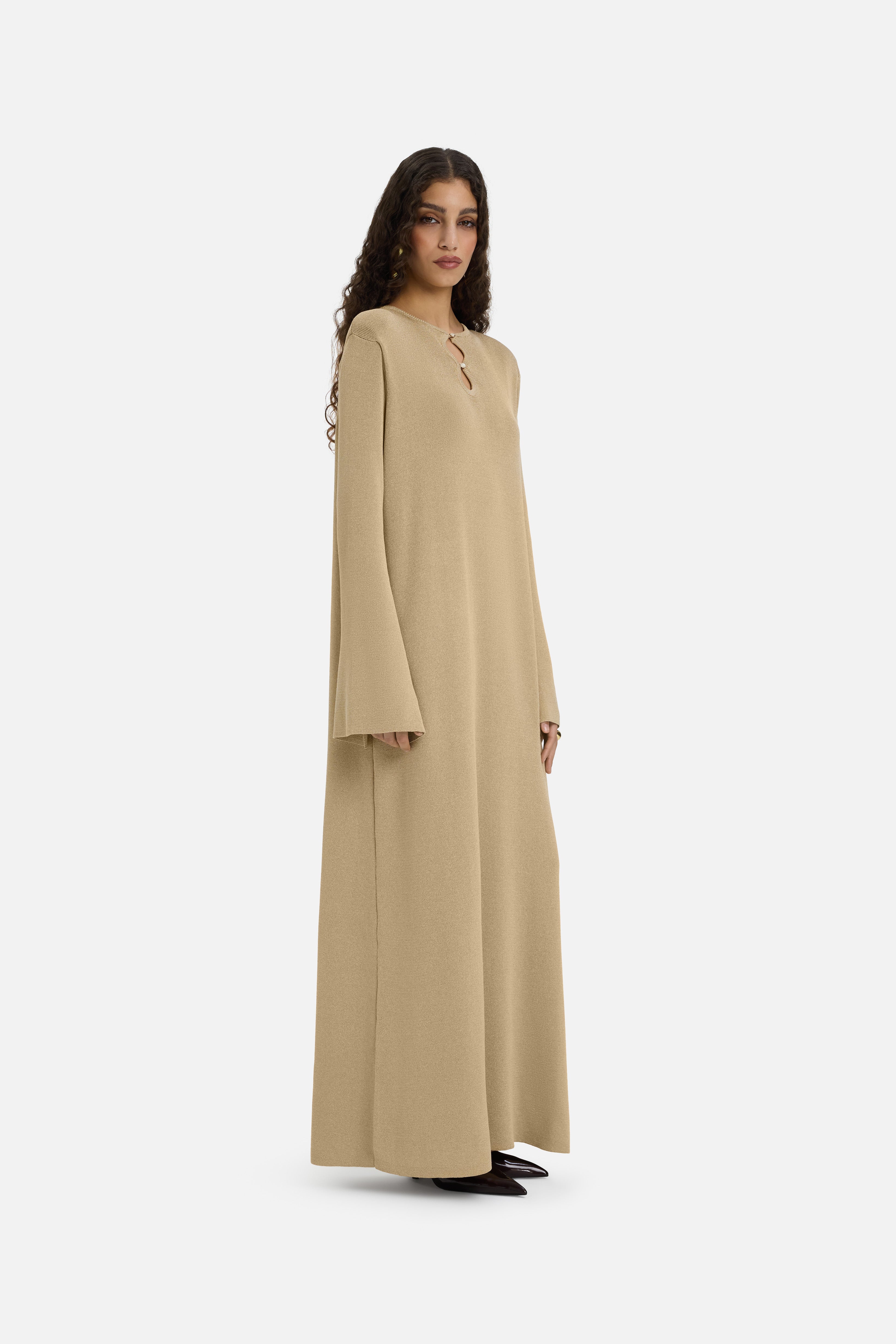 Gilded Knit Dress | Light Gold