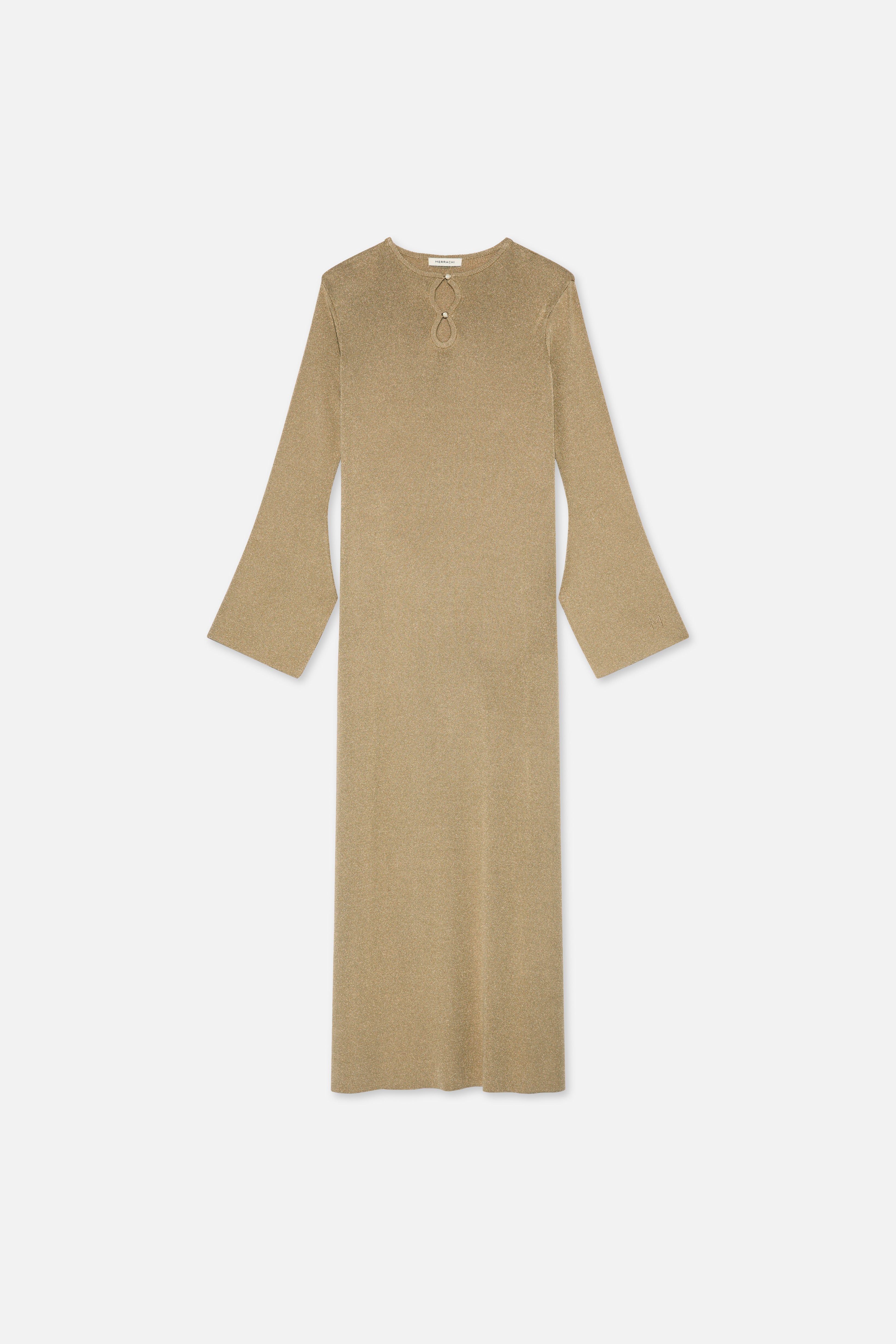 Gilded Knit Dress | Light Gold