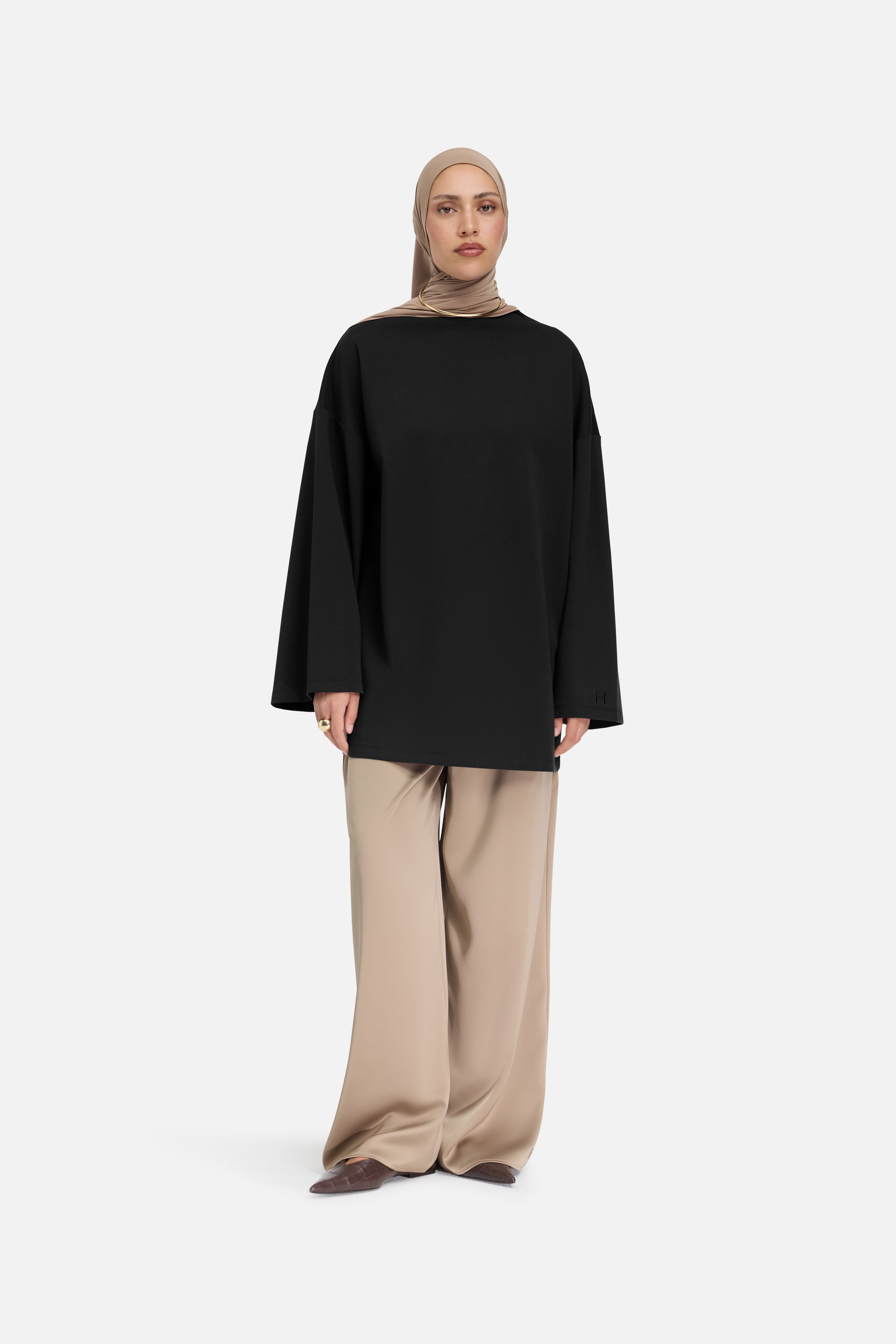 High Neck Tee | Black