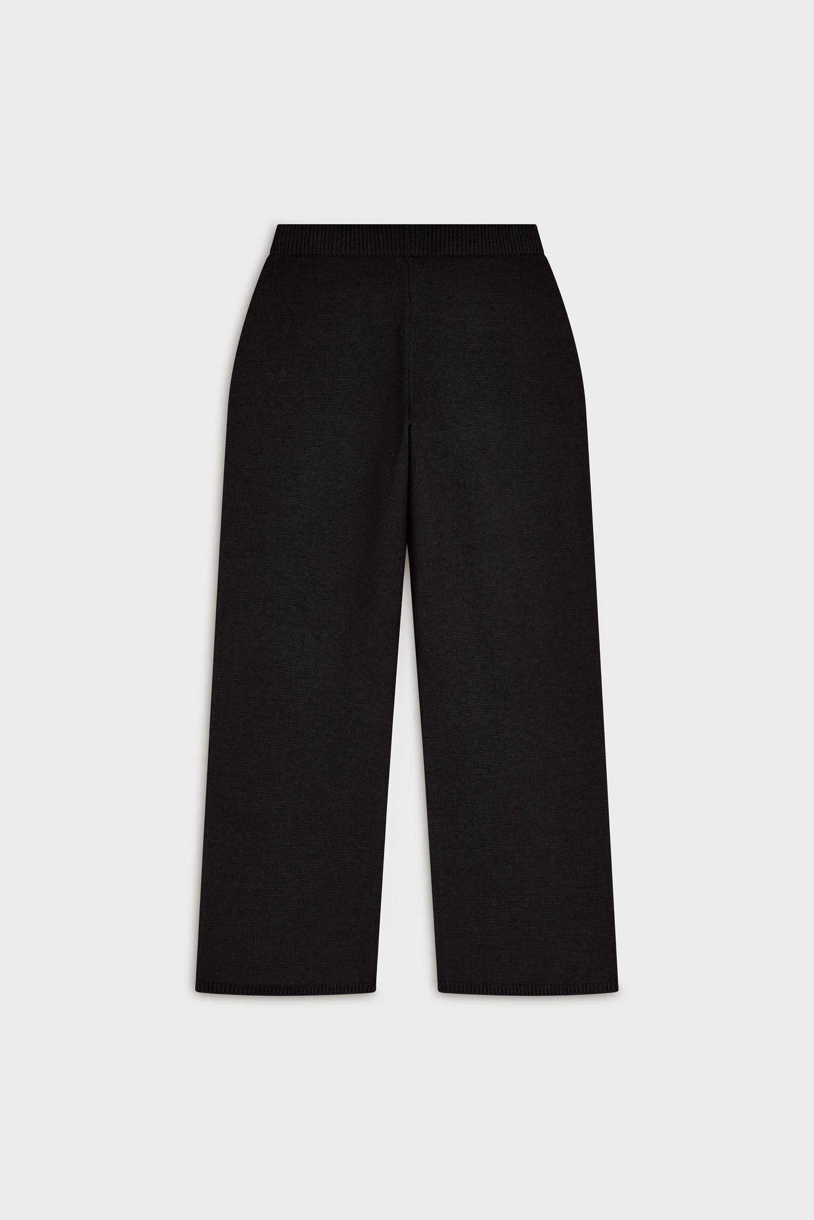 Knitted Straight Pants | Black