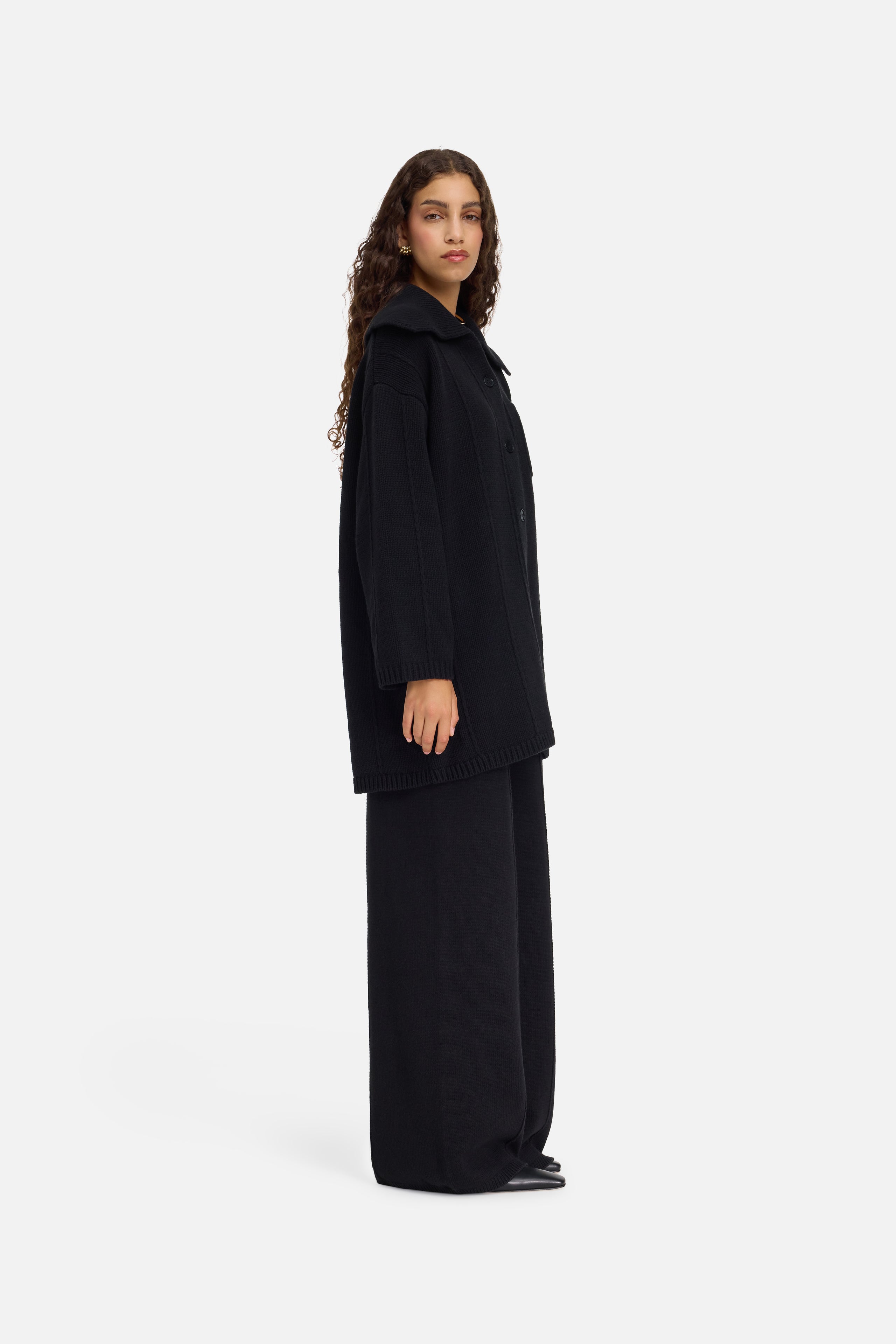 Knitted Cable Pants | Black