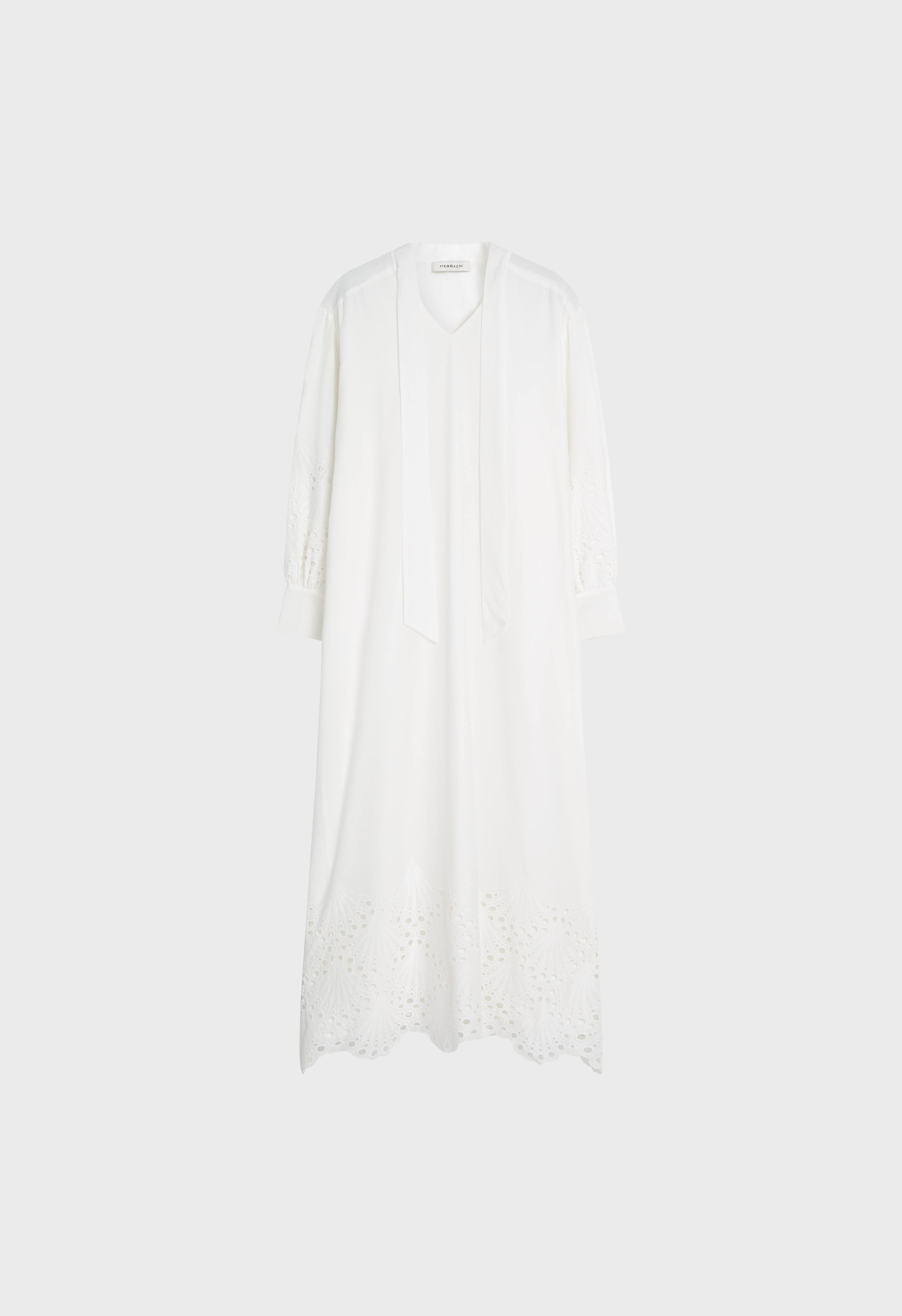 Lace Insert Dress | Off White