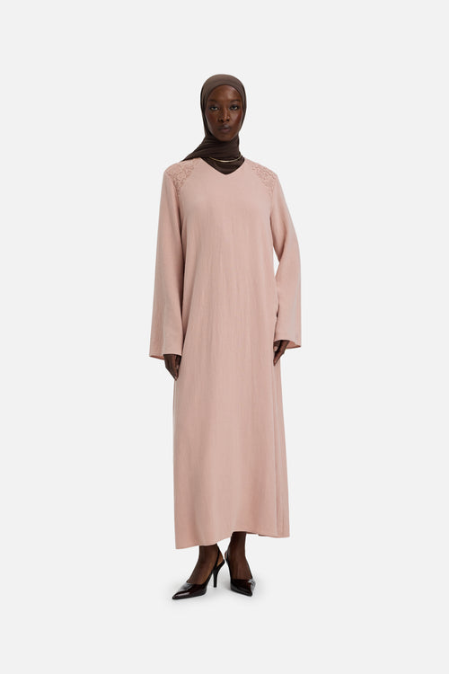 Lace Trim Dress | Deep Rose