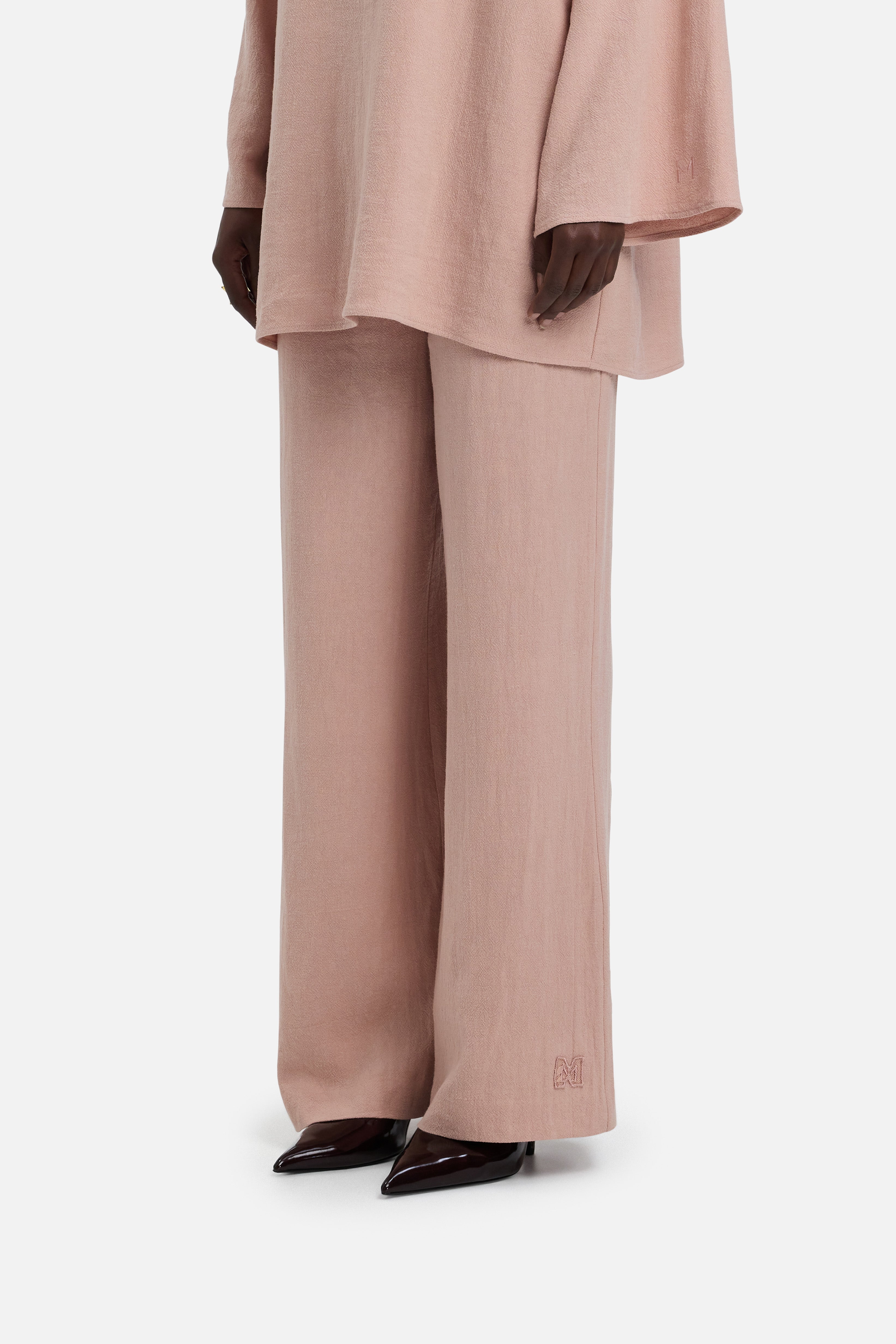 Lace Trim Pants | Deep Rose