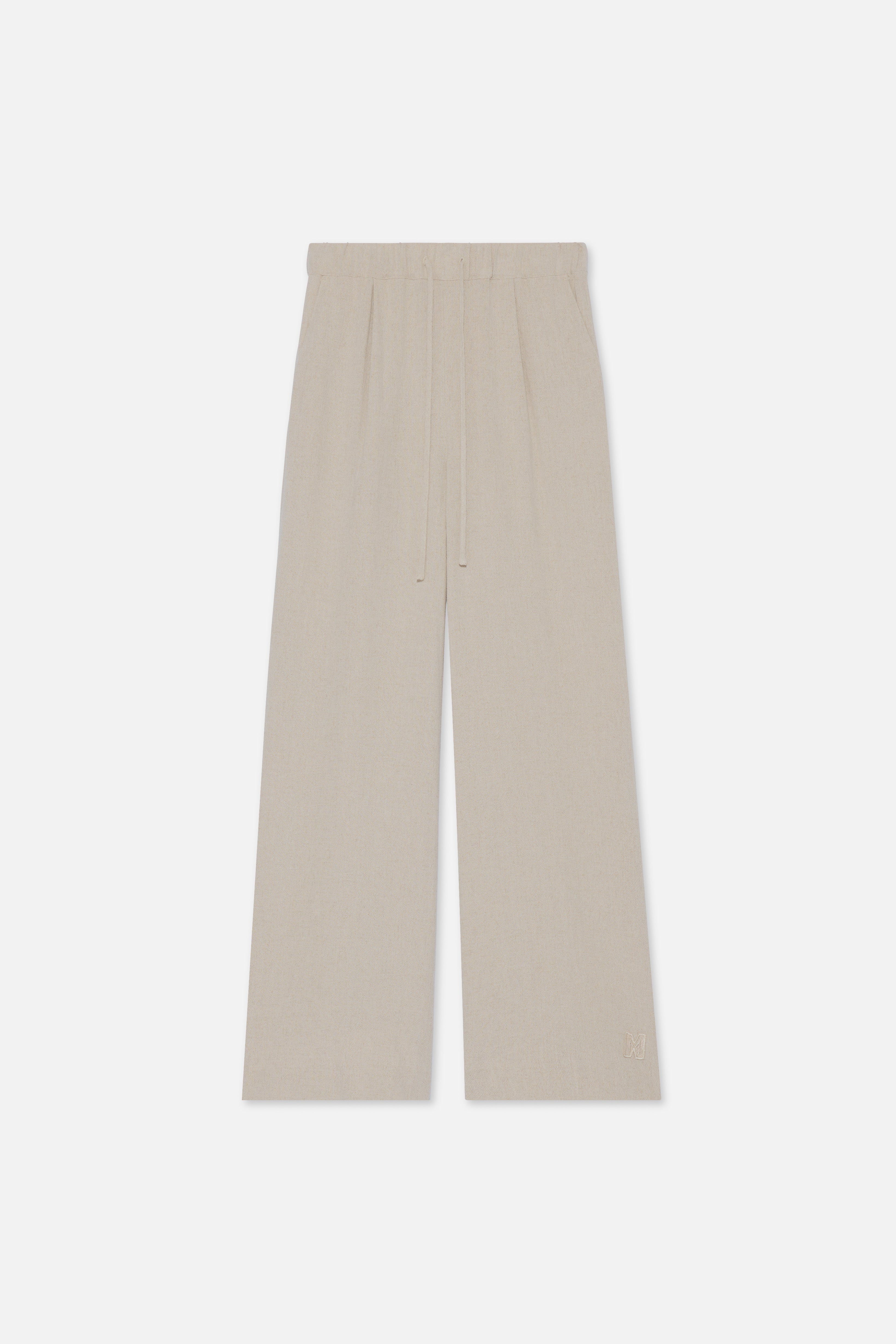 Lace Trim Pants | Grey Sand 