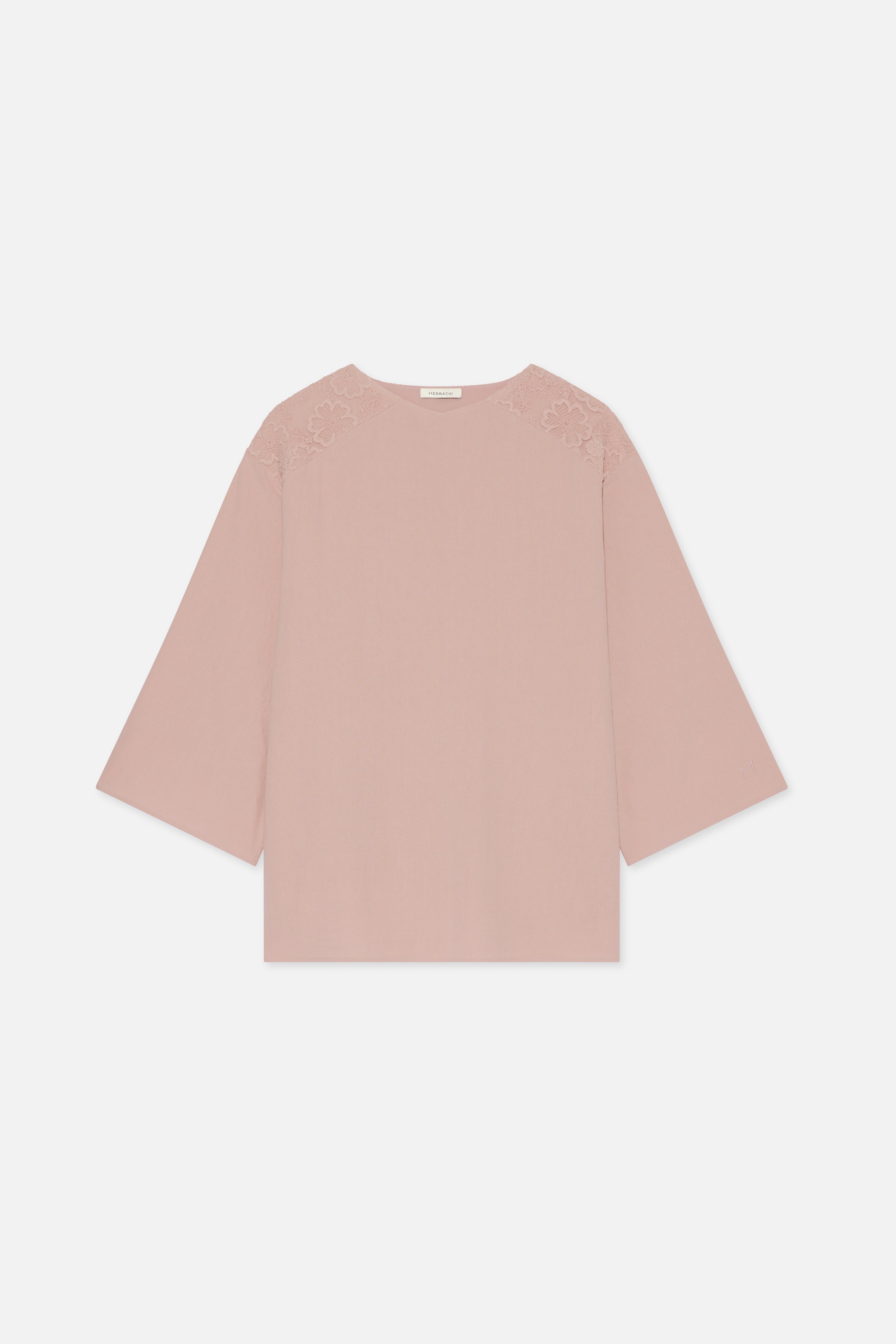 Lace Trim Top | Deep Rose