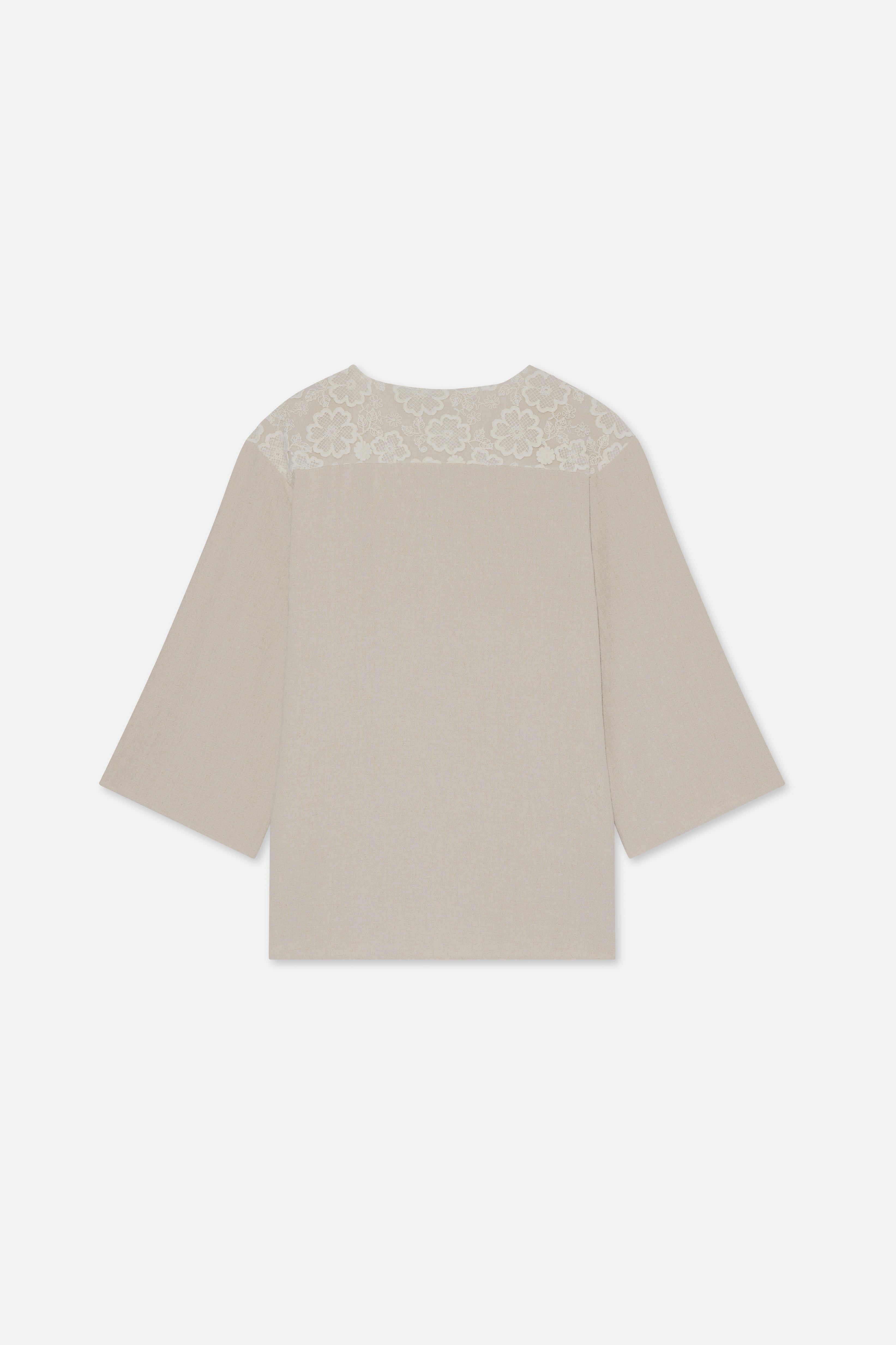Lace Trim Top | Grey Sand 