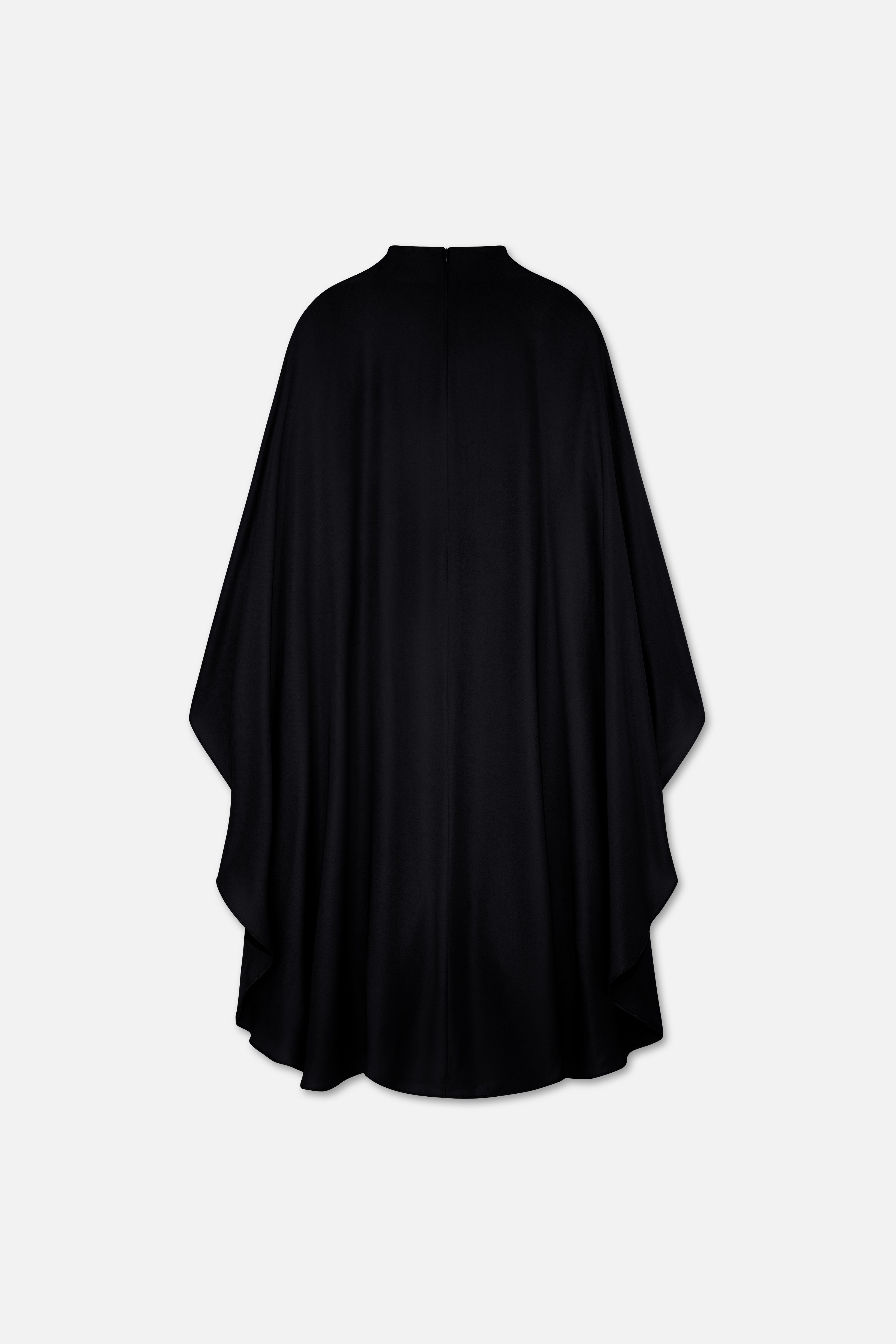 Layered Cape Dress | Black