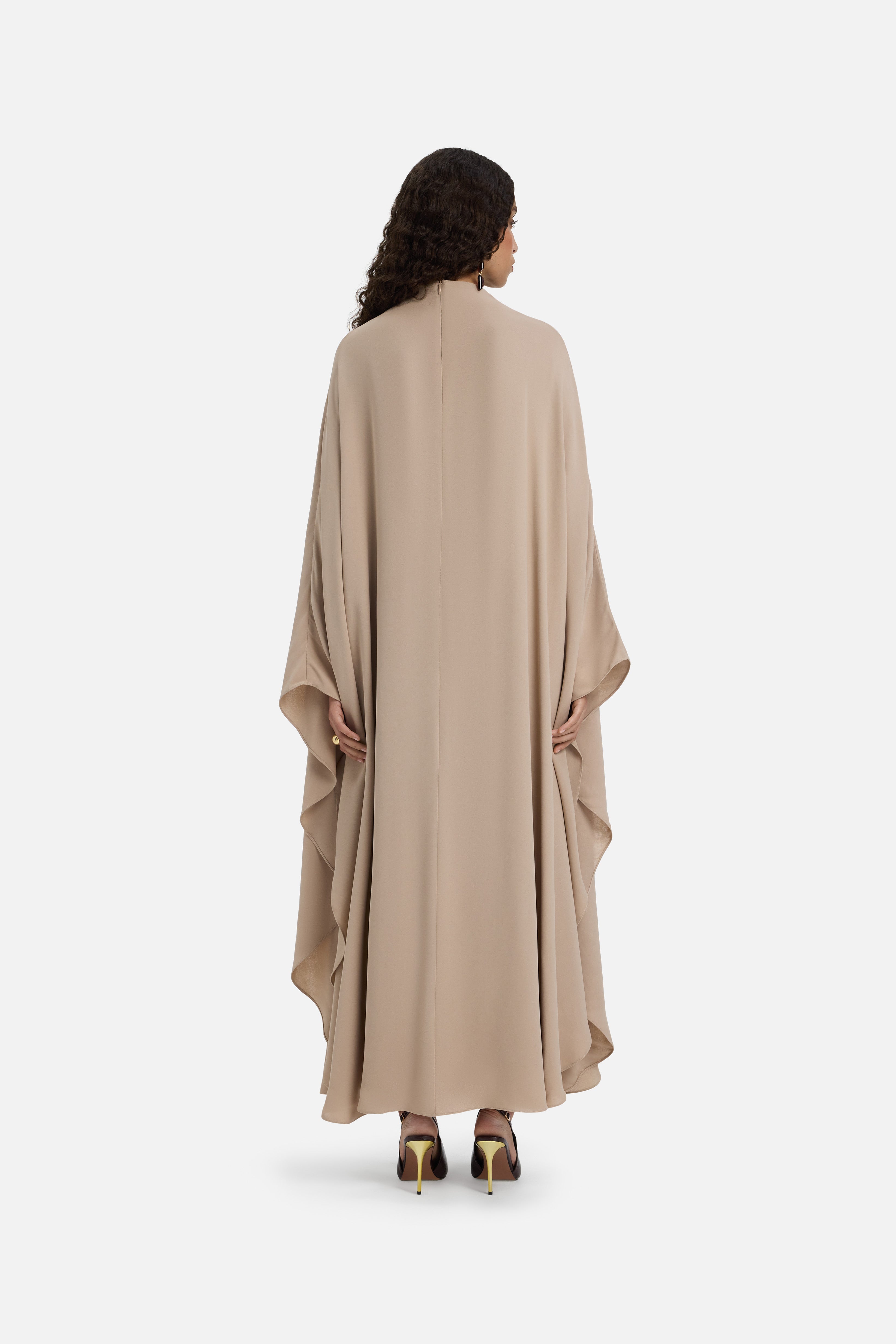 Layered Cape Dress | Mocha