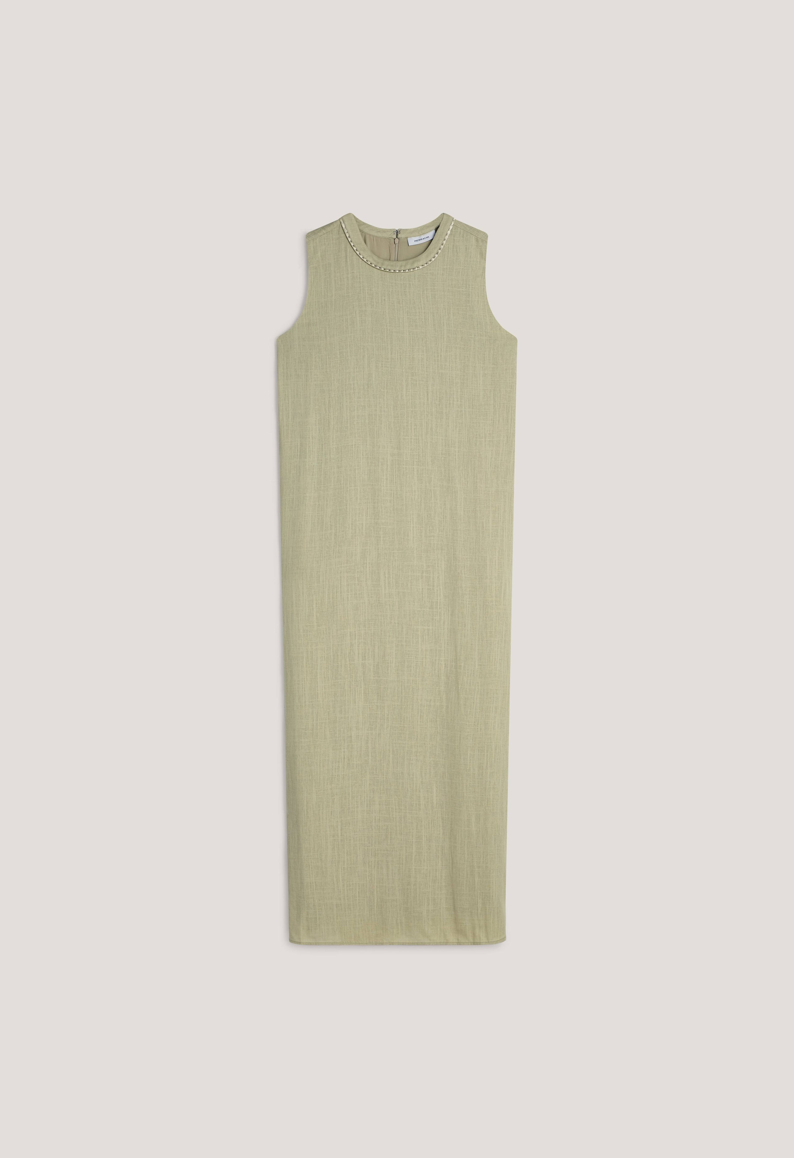 Linen Sleeveless Dress | Soft Khaki