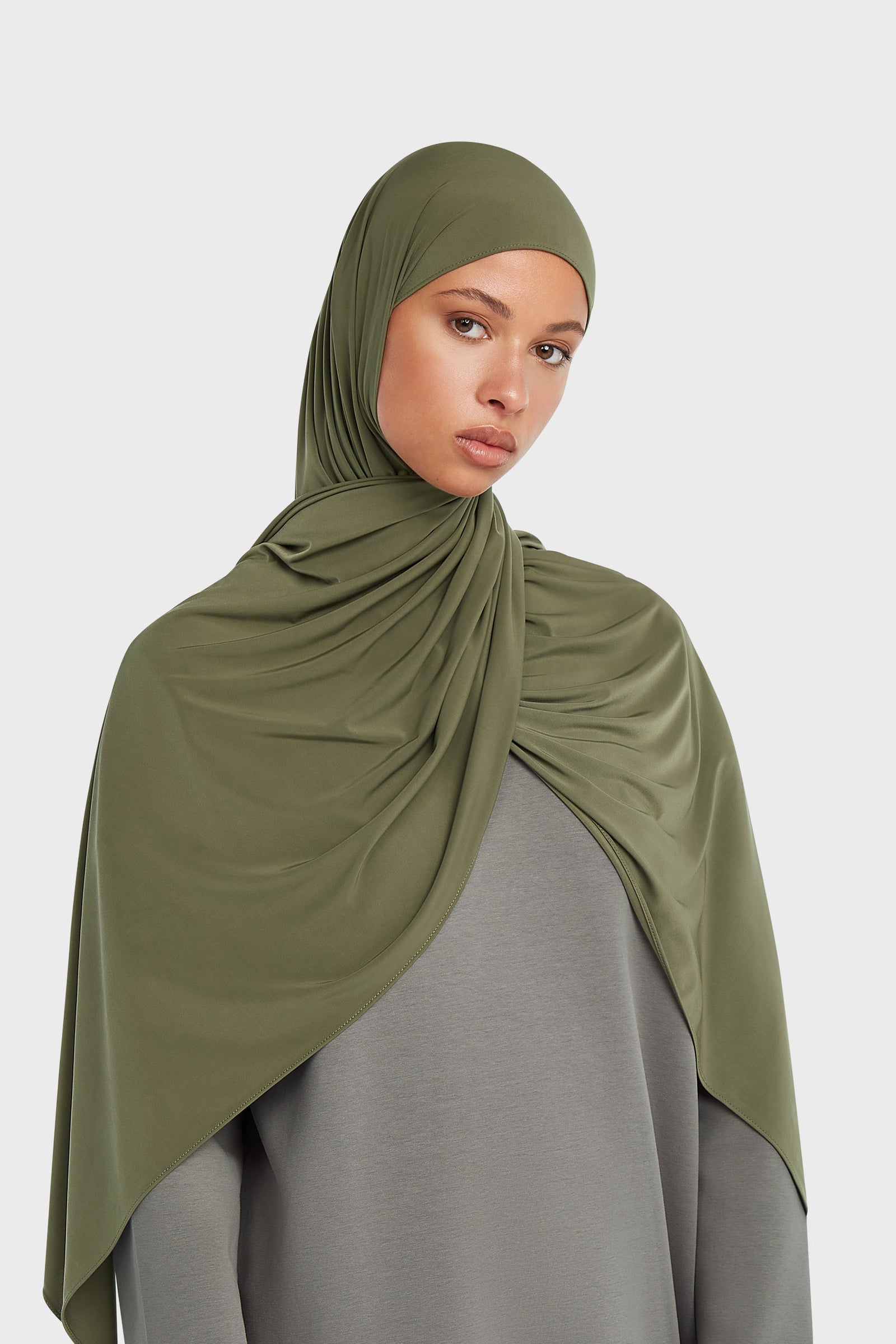 Liquid Jersey Scarf | Dusty Olive