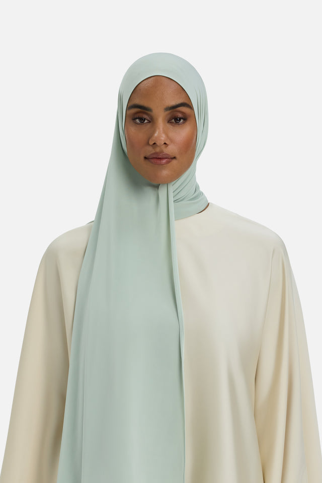 Liquid Jersey Scarf | Aqua Gray