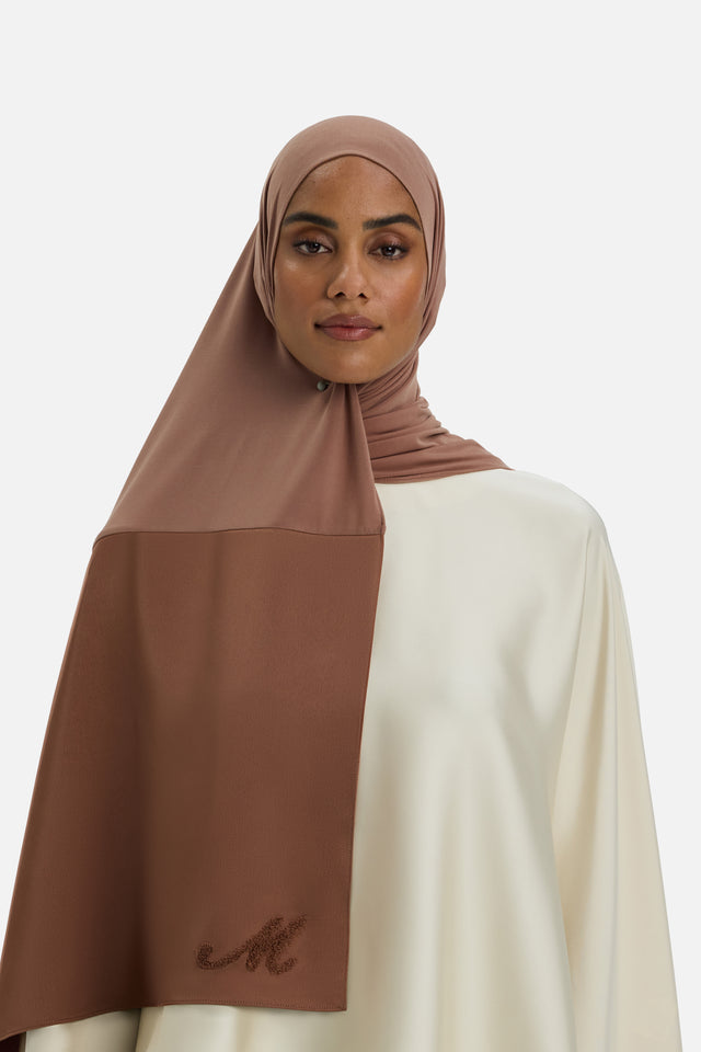 Logo Satin Edge Scarf Premium | Soft Bordeaux