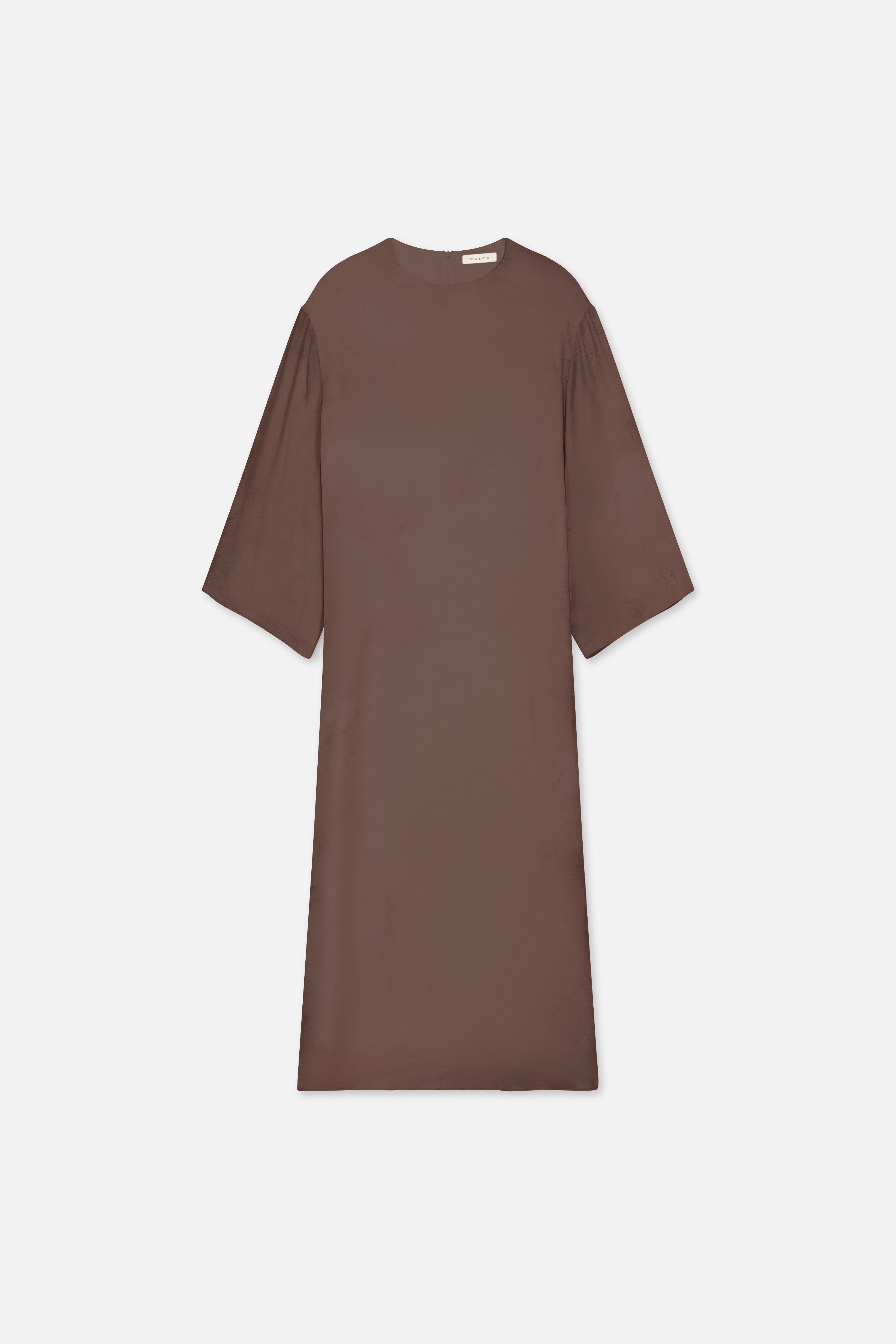 Marble Crew Neck Dress | Ash Brown