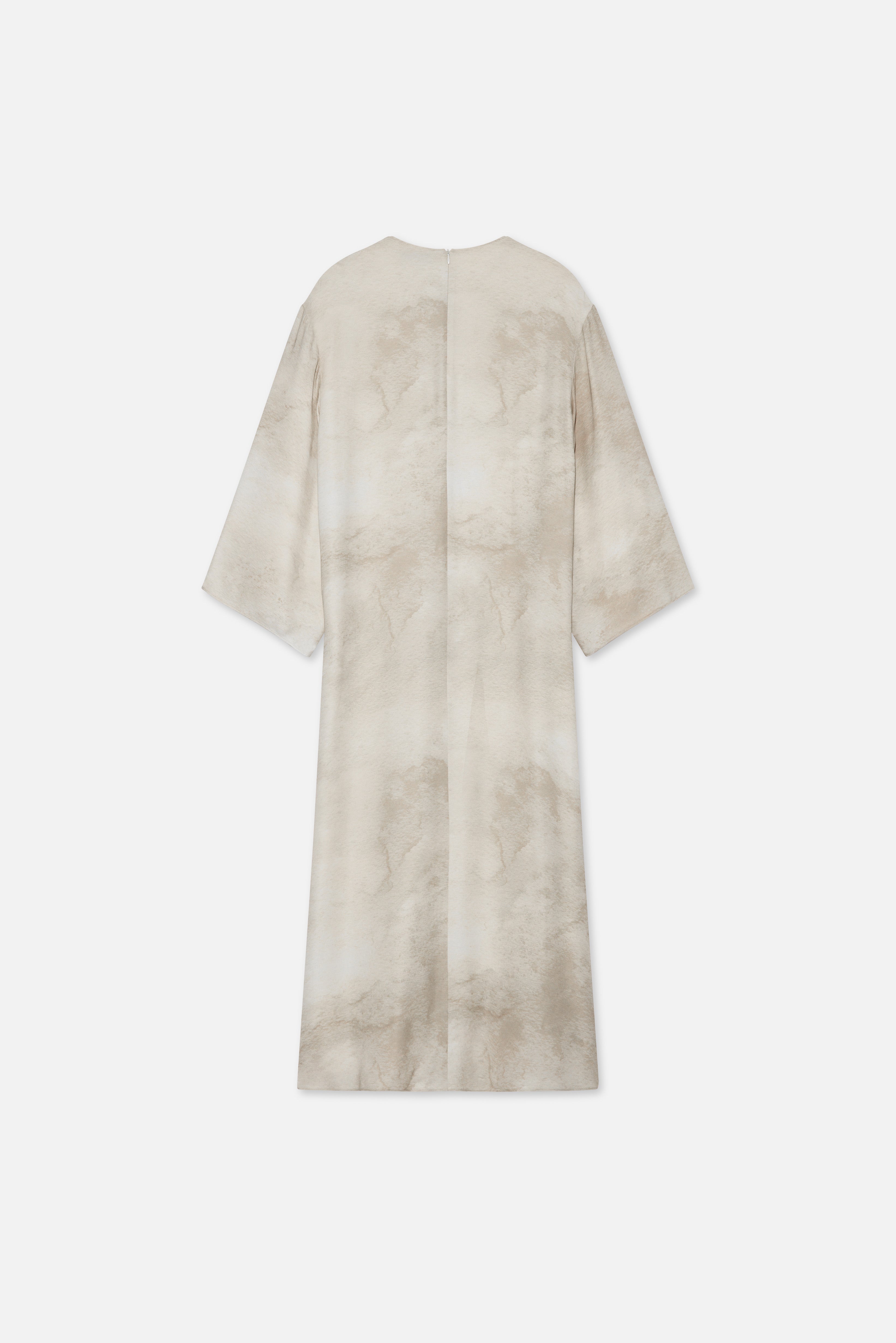 Marble Crew Neck Dress | Mocha Marble