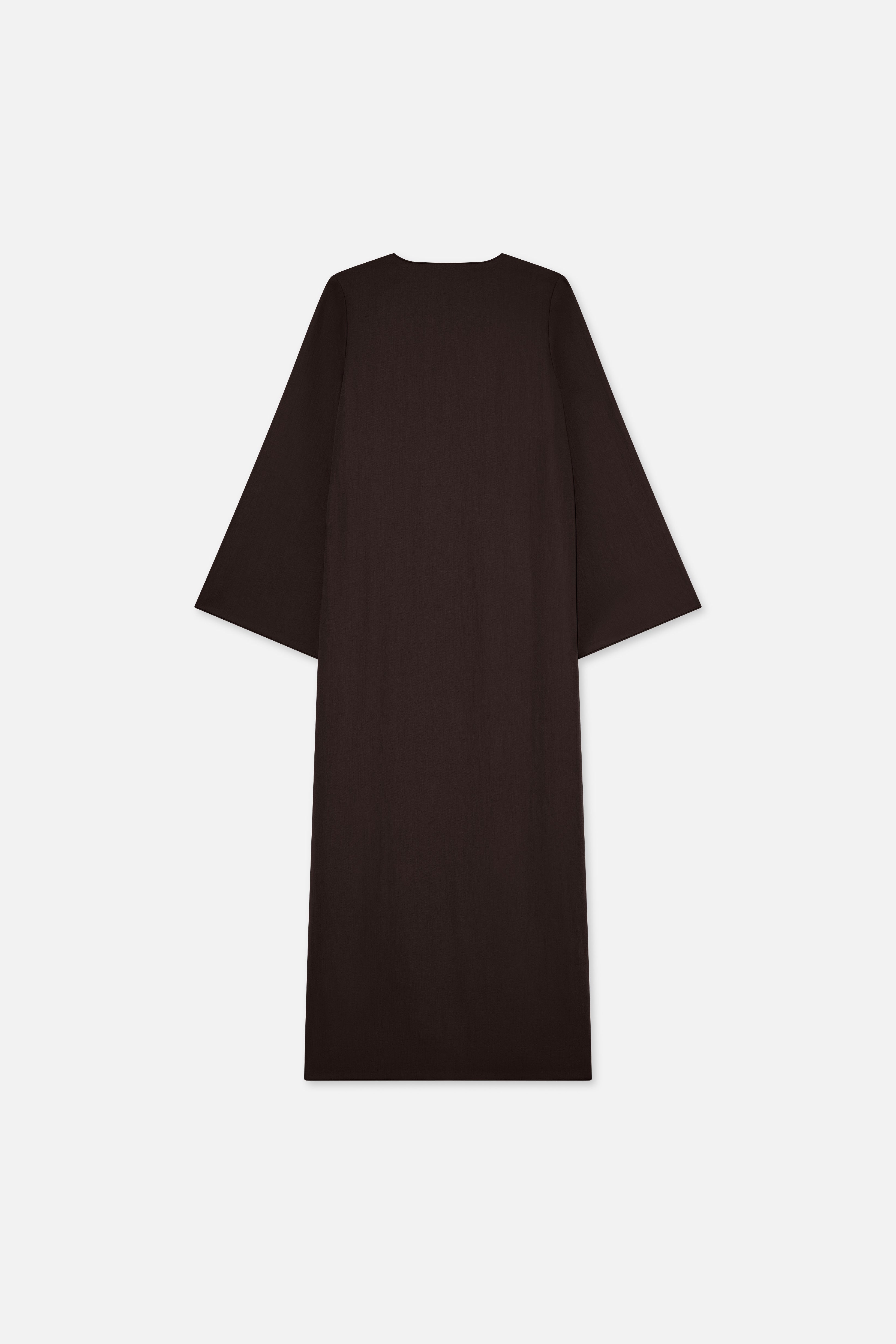 Flat lay back dark brown abaya
