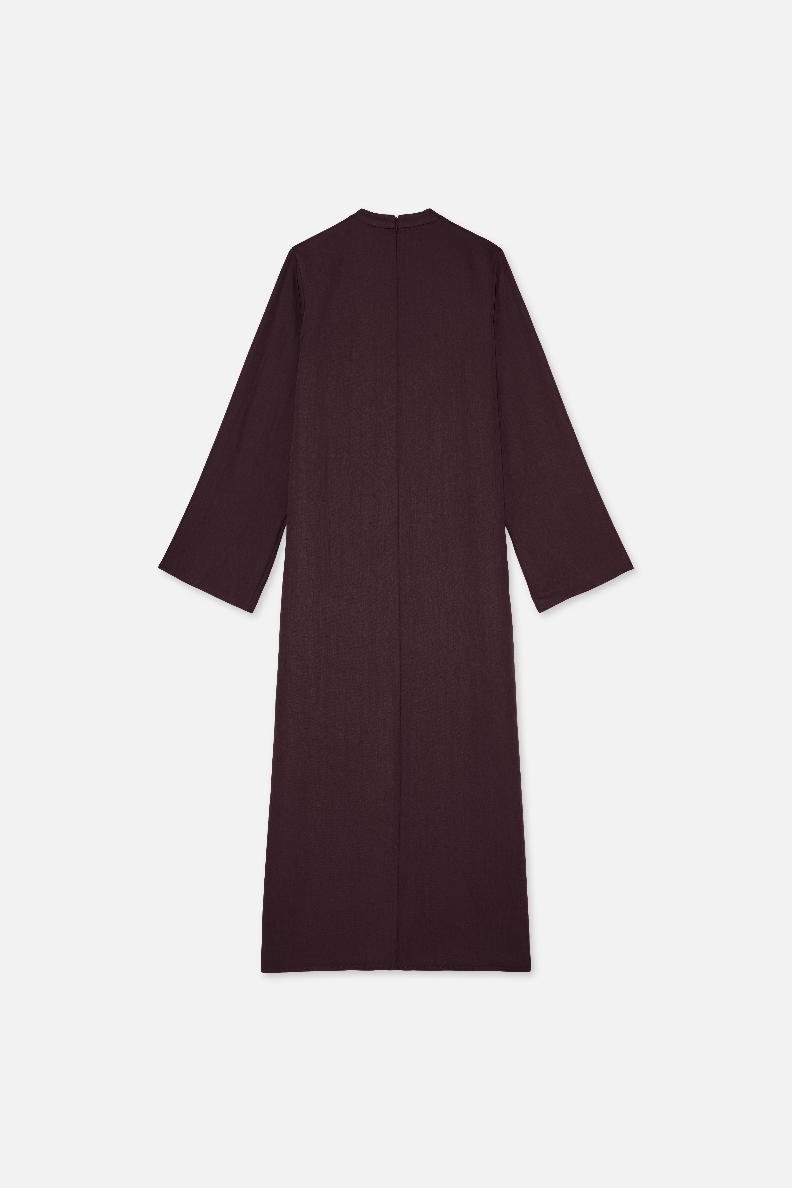 Flat lay back purple dress