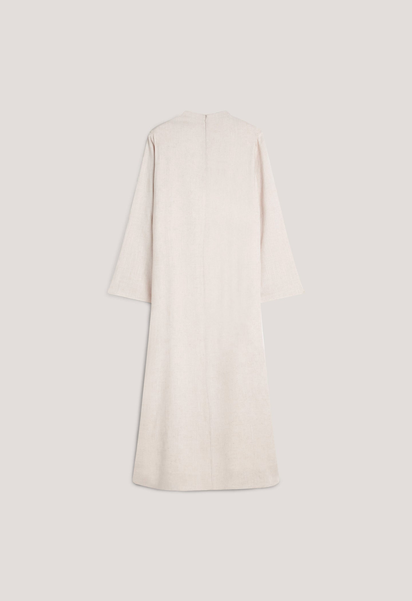 Asymmetric Linen Drape Dress | Beige Melange